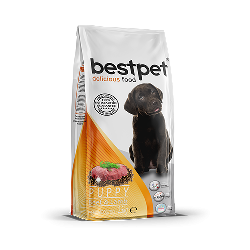 Bestpet Yavru Köpekler İçin Sığır Etli Ve Kuzu Etli Kuru Mama 15 kg