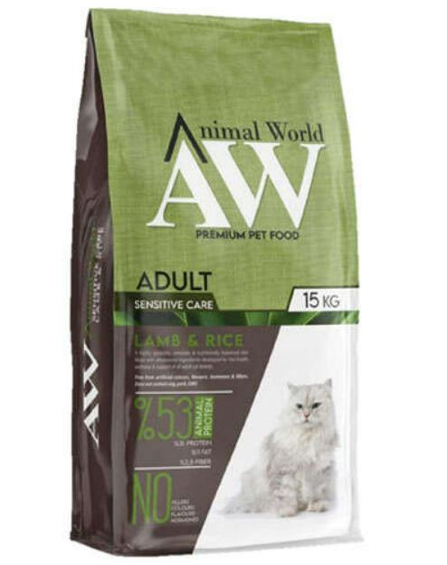 Animal World Cat Kuzulu Pirinçli Yetişkin Kedi Maması 15 kg