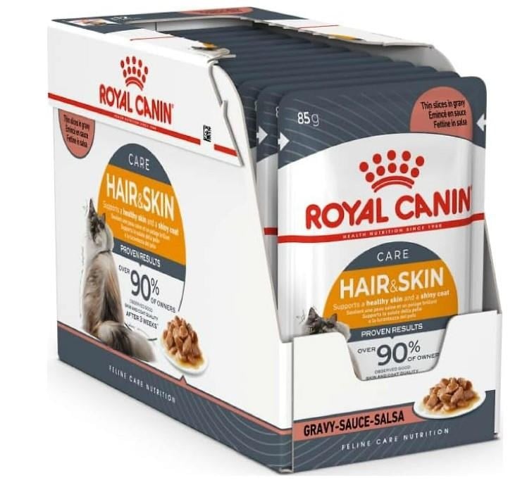 Royal Canin Hair & Skin Gravy Pouch Kedi Maması 12X85 Gr