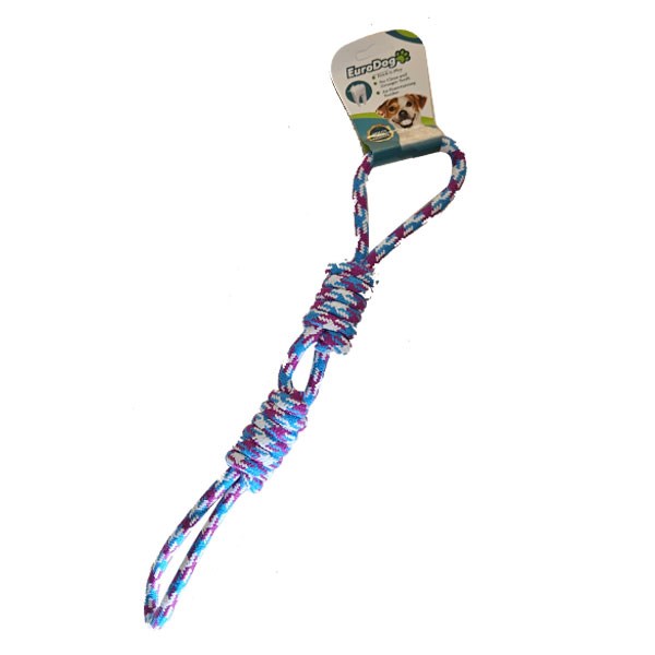 EuroDog Diş İpi İki Burgu Üç Hal.Mor Mavi Bey.30cm