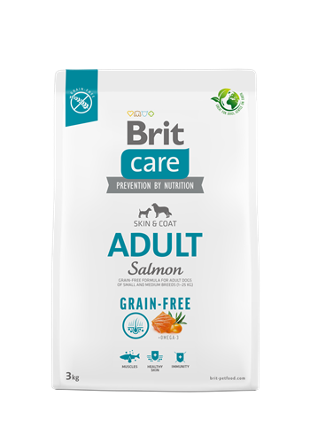 Brit Care Deri Ve Tüy Hassasiyeti Olan, Yetişkin Köpekler İçin, Tahılsız, Somonlu Kuru Mama 3 kg