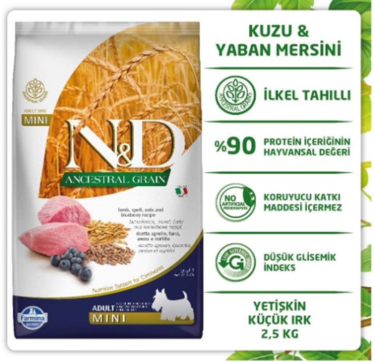 N&D Low Kuzu&Yaban Mersini Yetişkin Küçük Irk Köpek Maması 2,5 Kg