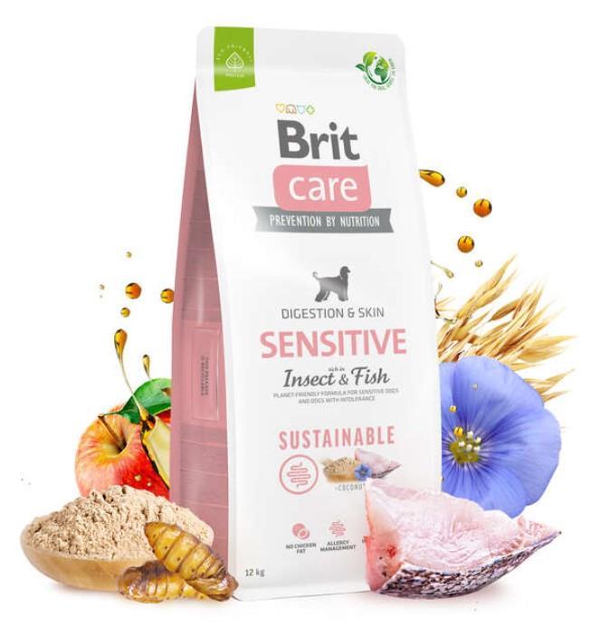 Brit Care Sensitive Digeston&Skin Balıklı Larva Proteinli Yetişkin Köpek Maması 12kg