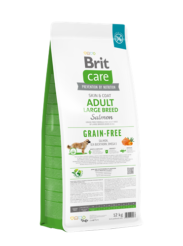 Brit Care Deri Ve Tüy Hassasiyeti Olan, Büyük Irk Yetişkin Köpekler İçin, Tahılsız, Somonlu Kuru Mama 12 kg