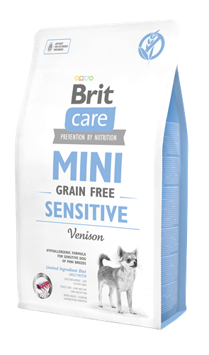 Brit Care Mini Irk Hassas Köpekler İçin, Tahılsız, Hipoalerjenik Geyik Etli Kuru Mama 2 kg