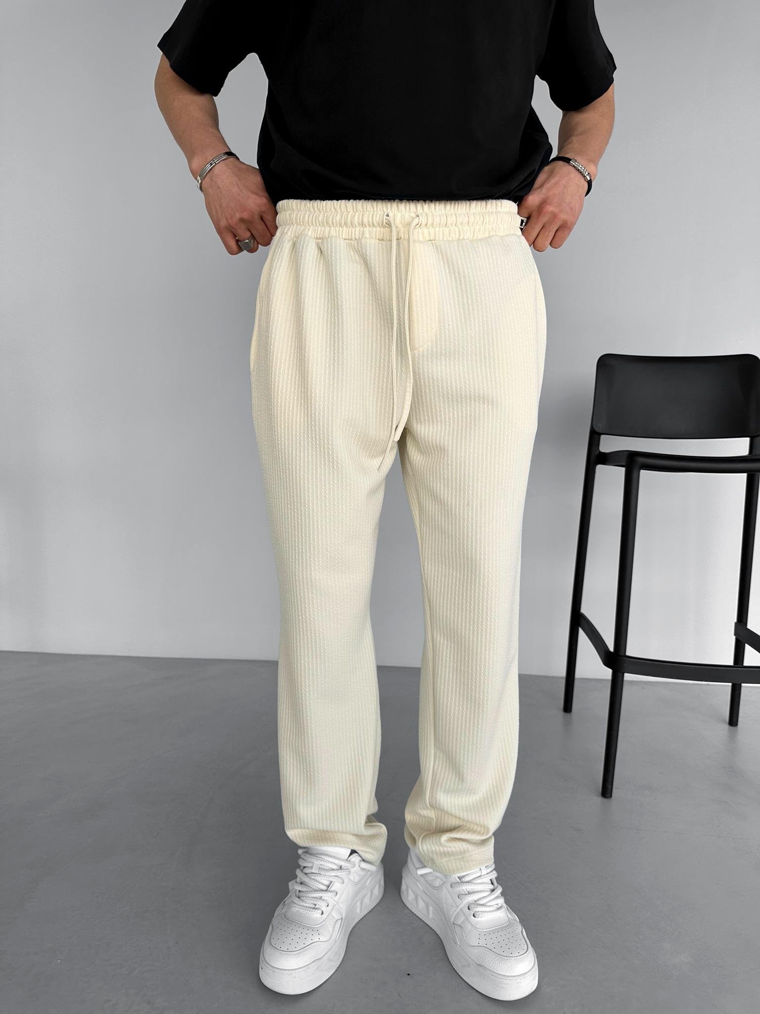 Baggy Fit Rahat Pantolon Krem