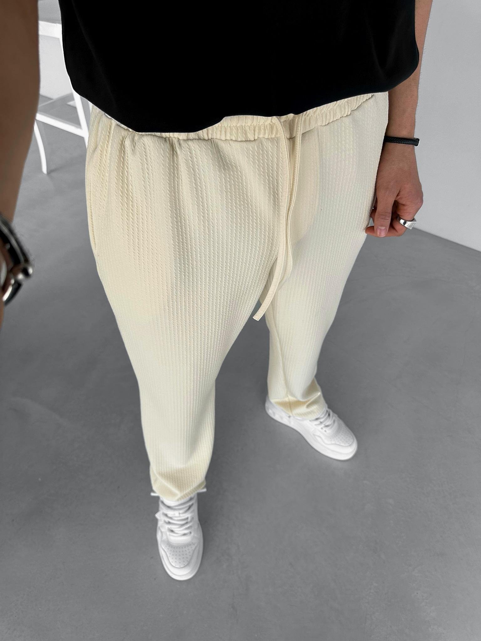 Baggy Fit Rahat Pantolon Krem