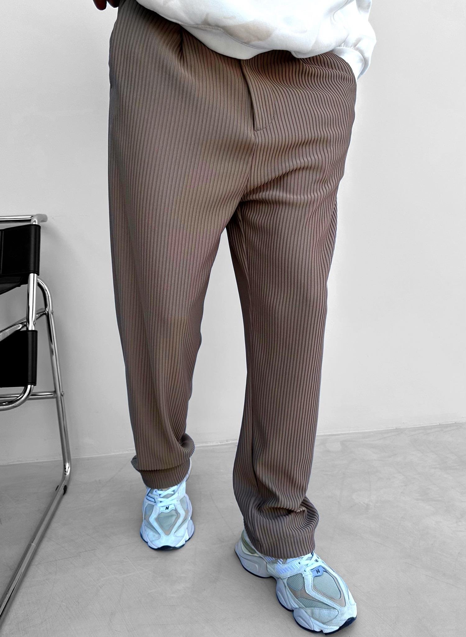 Baggy Fitilli Pantolon Açık Kahve