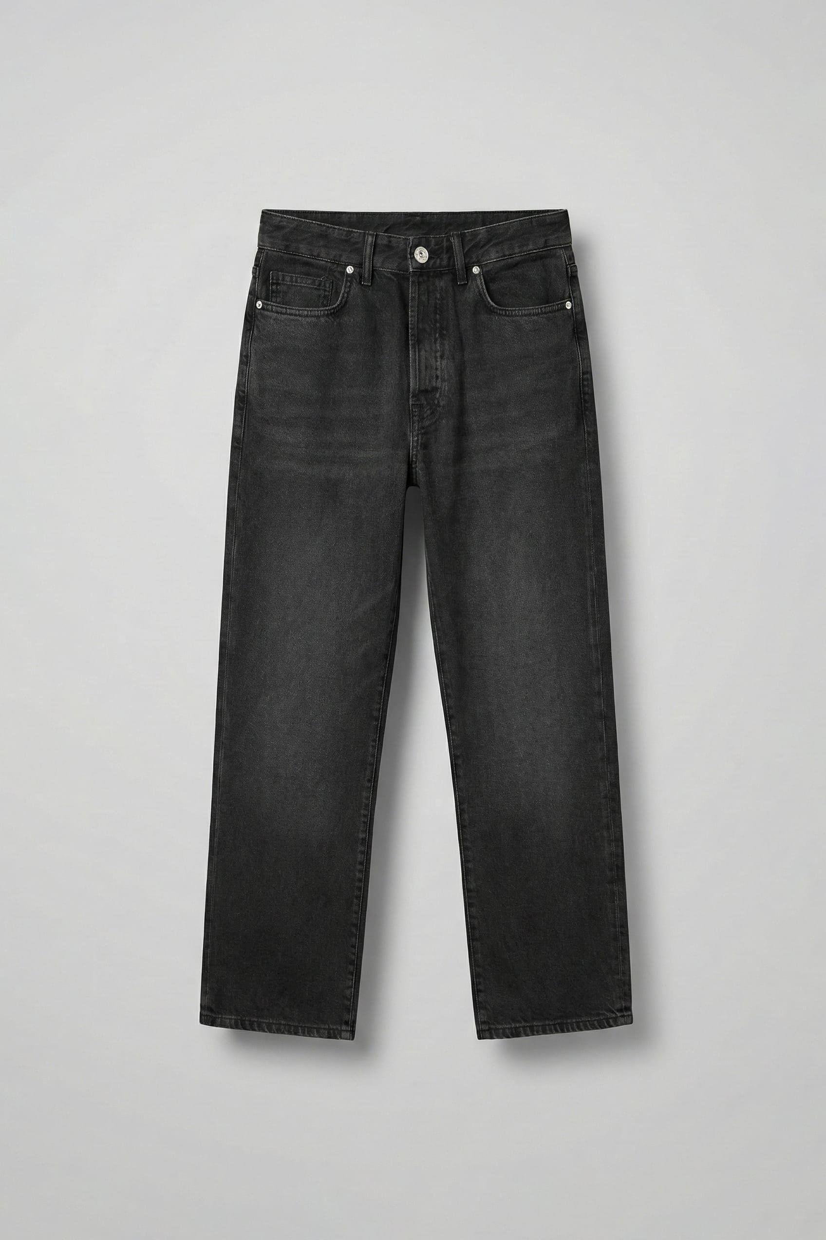 Erkek %100 Pamuk Baggy Fit Basic Jean Siyah