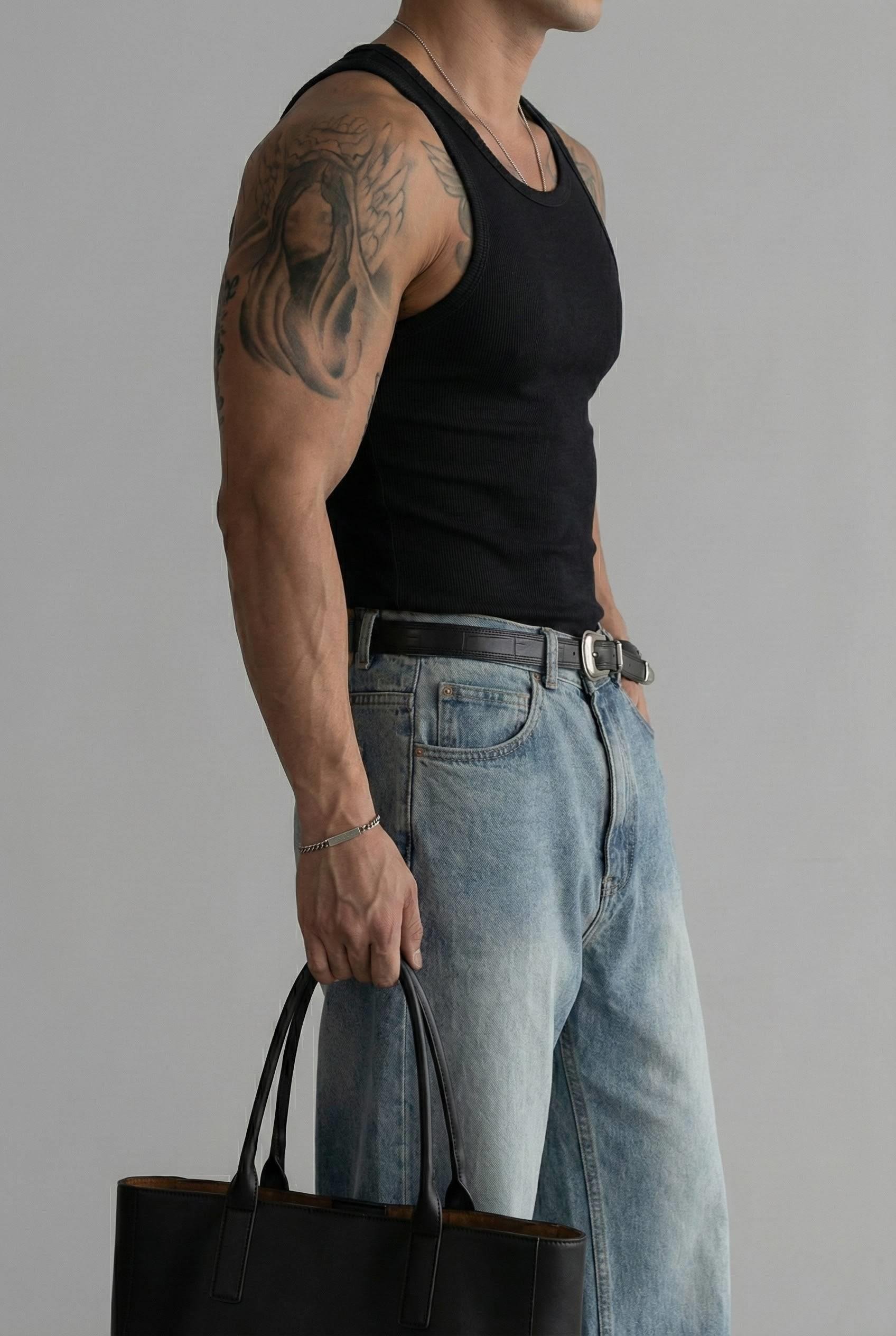 Erkek %100 Pamuklu Basic Ftilli Atlet 3'lu Set Siyah