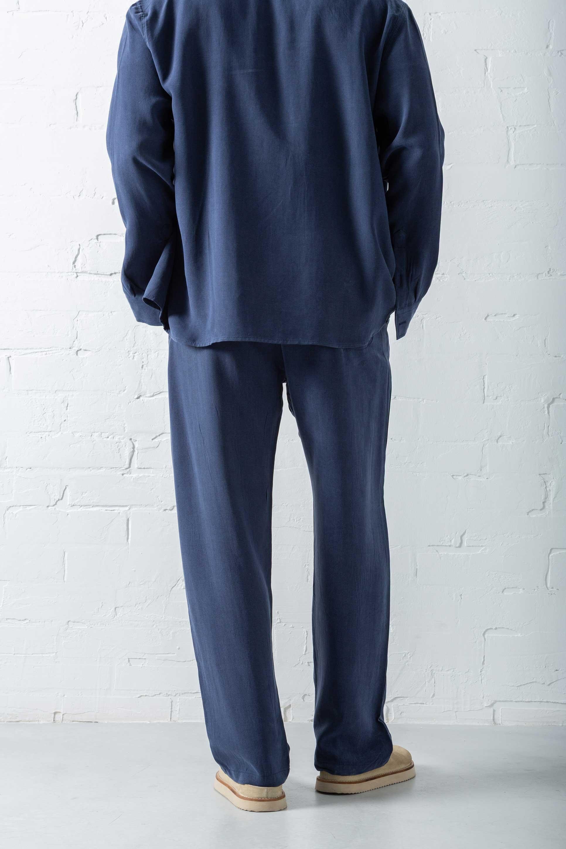 Erkek Baggy Fit Beli Lastikli Pantolon Lacivert