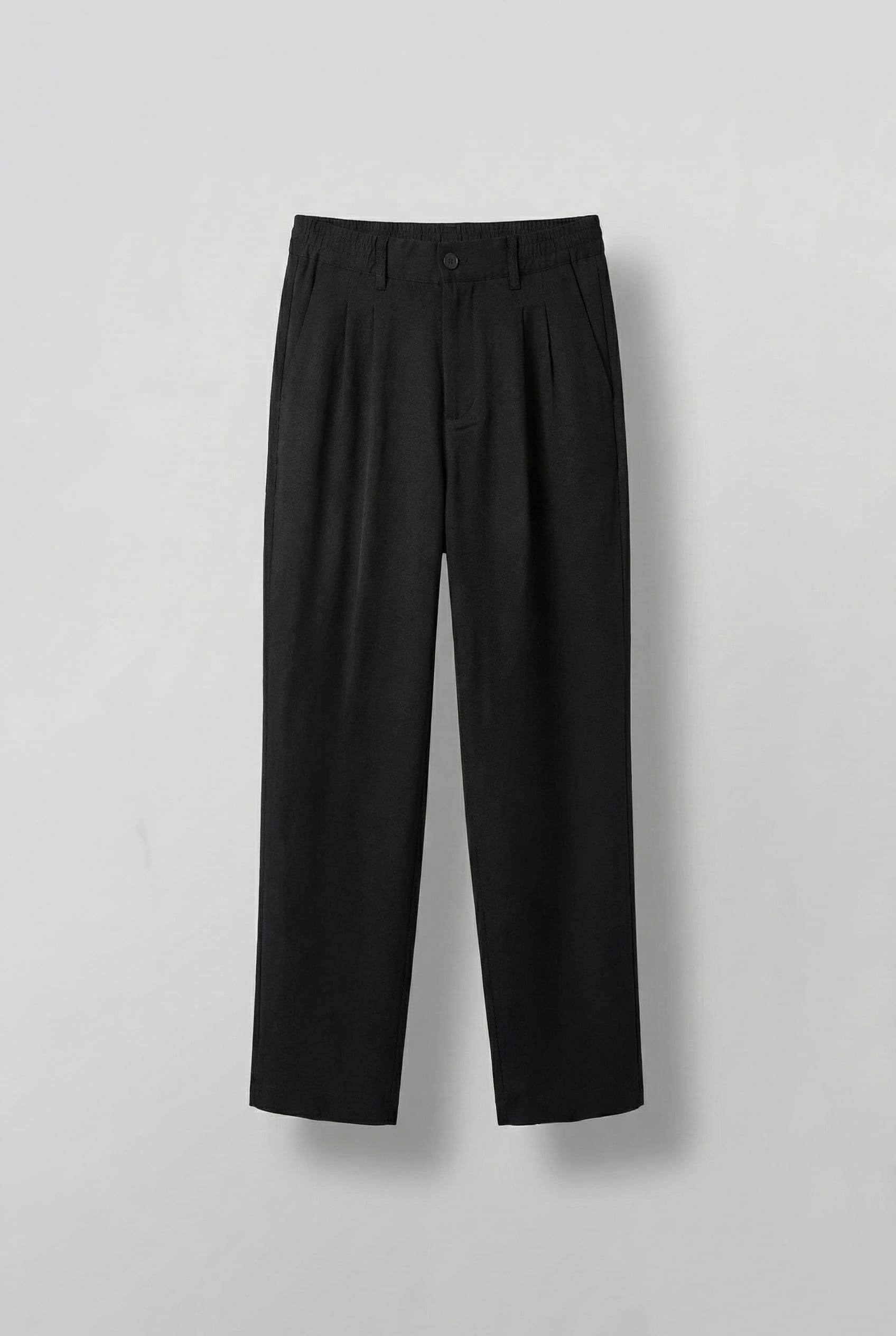 Erkek Baggy Fit Beli Lastikli Pantolon Siyah