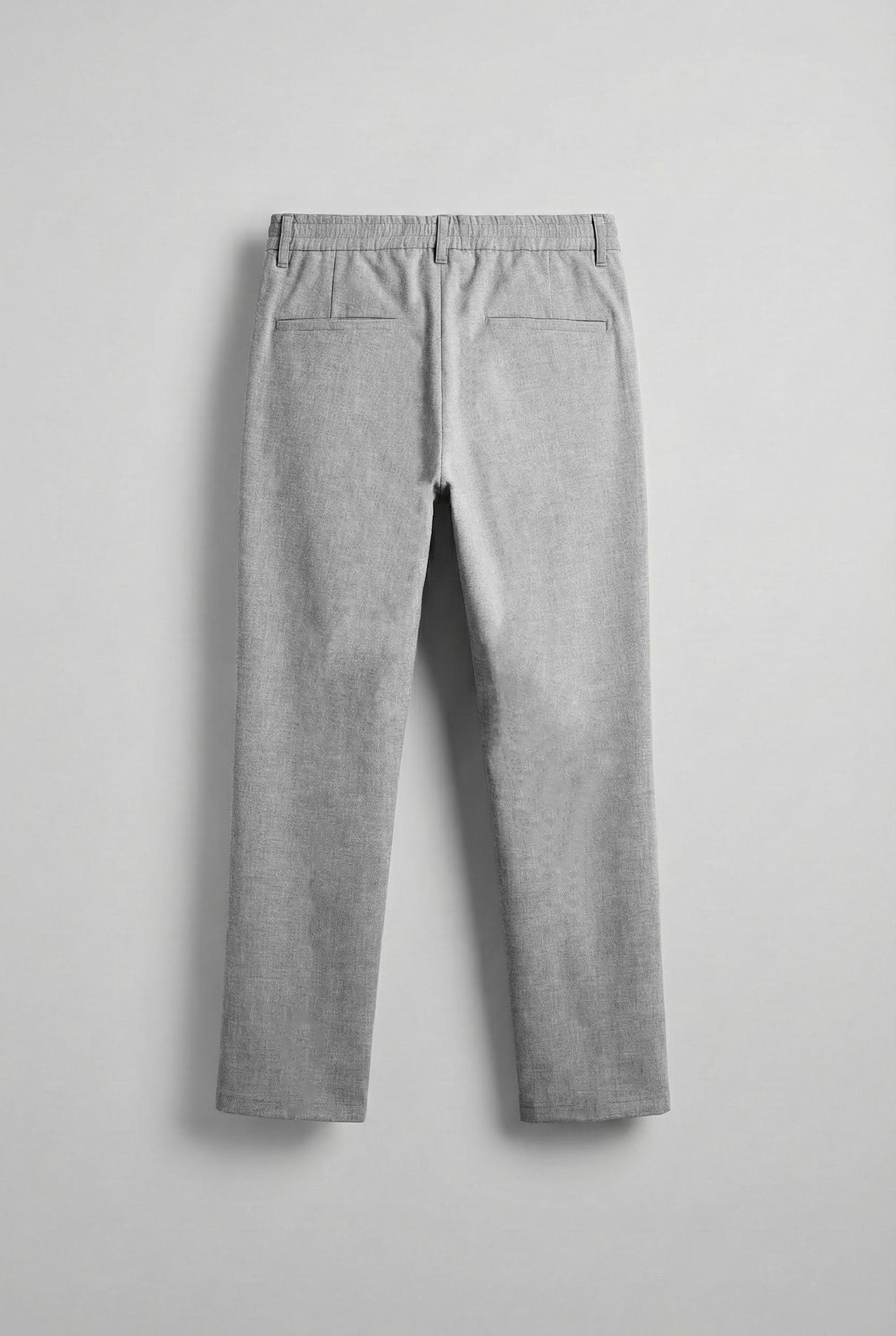 Erkek Baggy Fit Beli Lastikli Rahat Pantolon Gri Melanj