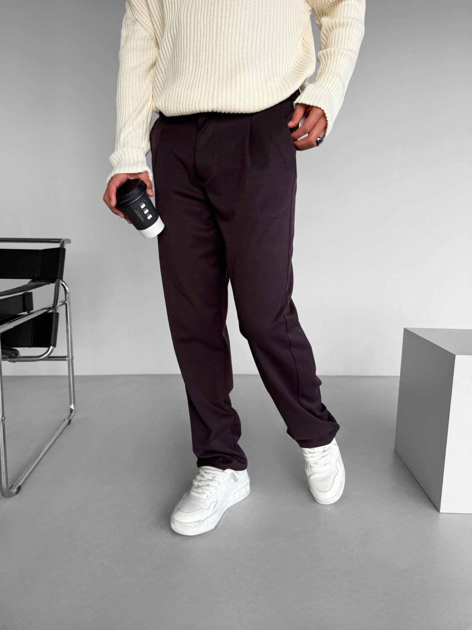 Erkek Baggy Fit Beli Lastikli Rahat Pantolon Mürdüm