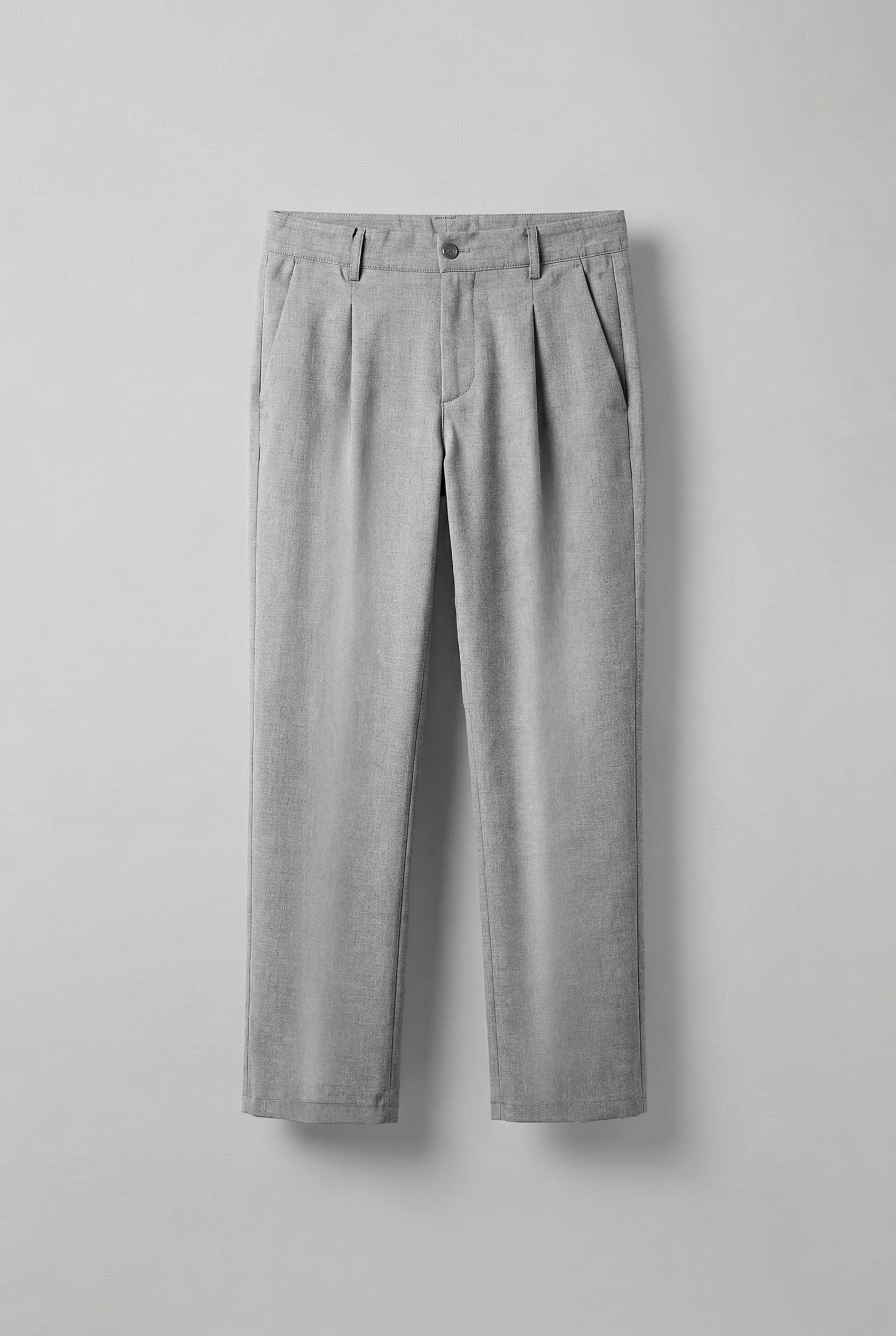 Erkek Baggy Fit Beli Lastikli Rahat Pantolon Gri Melanj