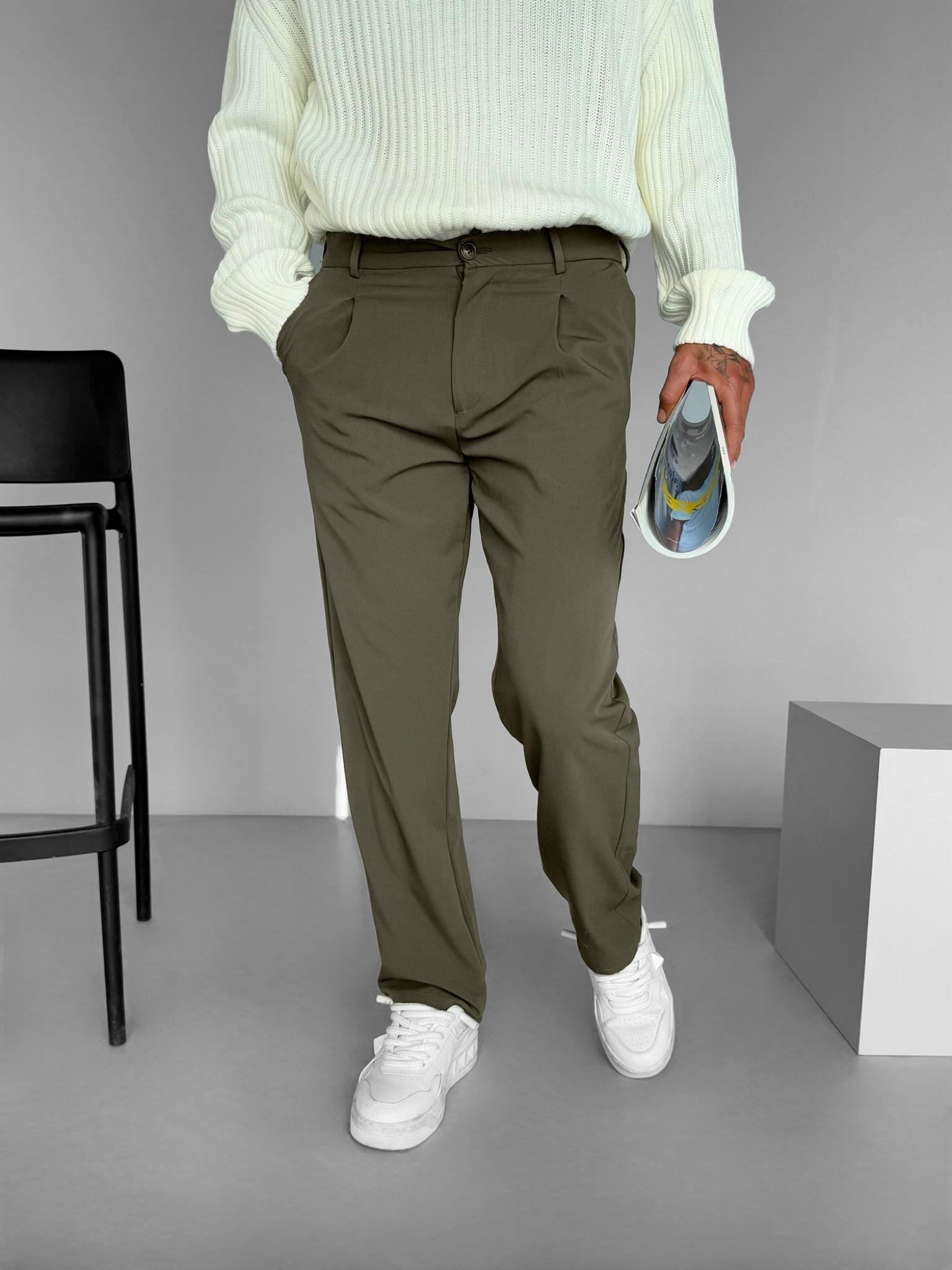 Erkek Baggy Fit Beli Lastikli Rahat Pantolon Haki