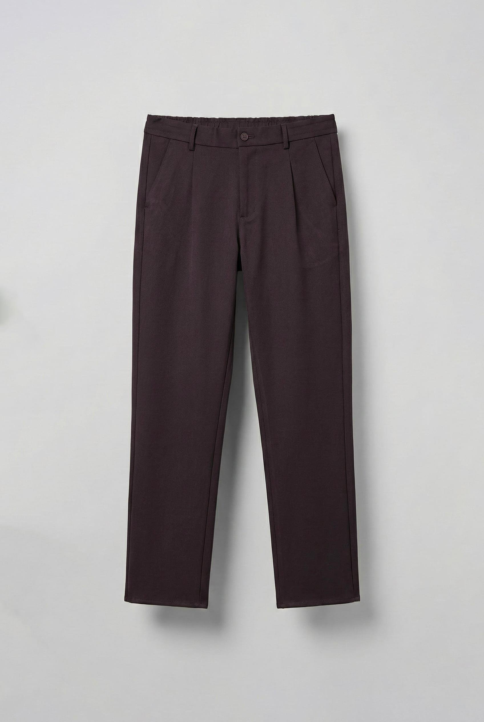 Erkek Baggy Fit Beli Lastikli Rahat Pantolon Mürdüm