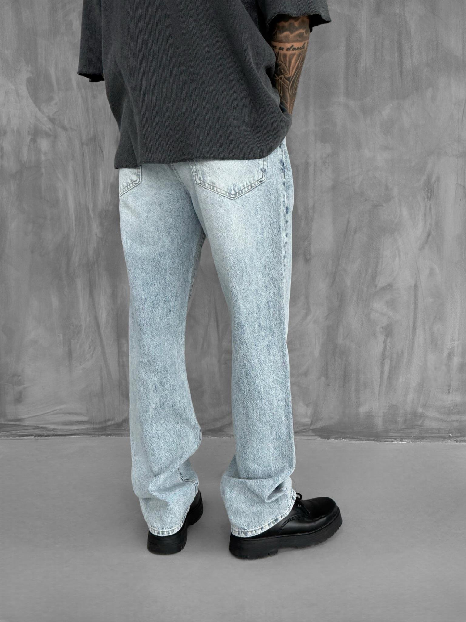 Erkek Baggy Fit Jean Açık Mavi