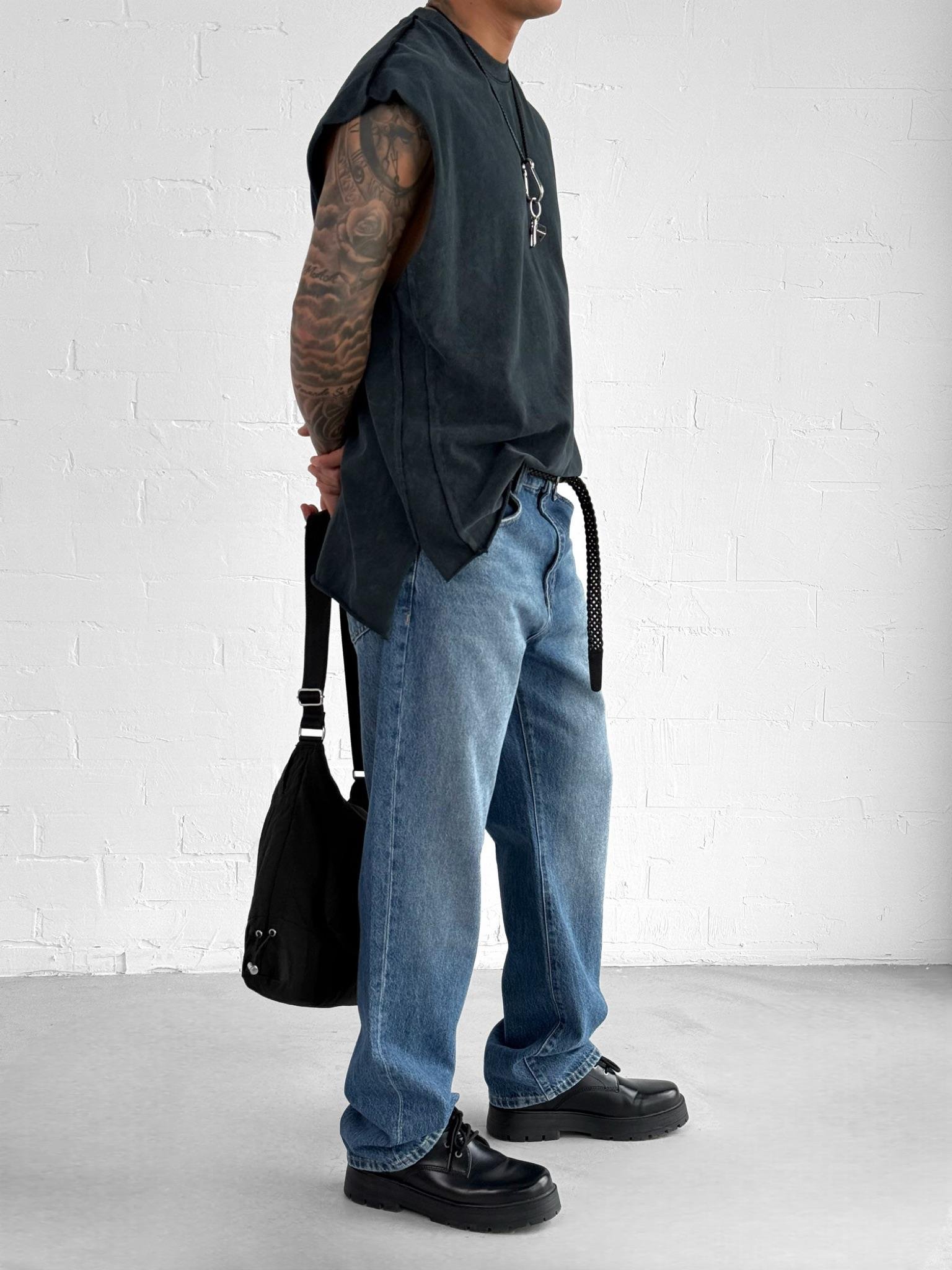 Erkek Baggy Fit Jean Mavi