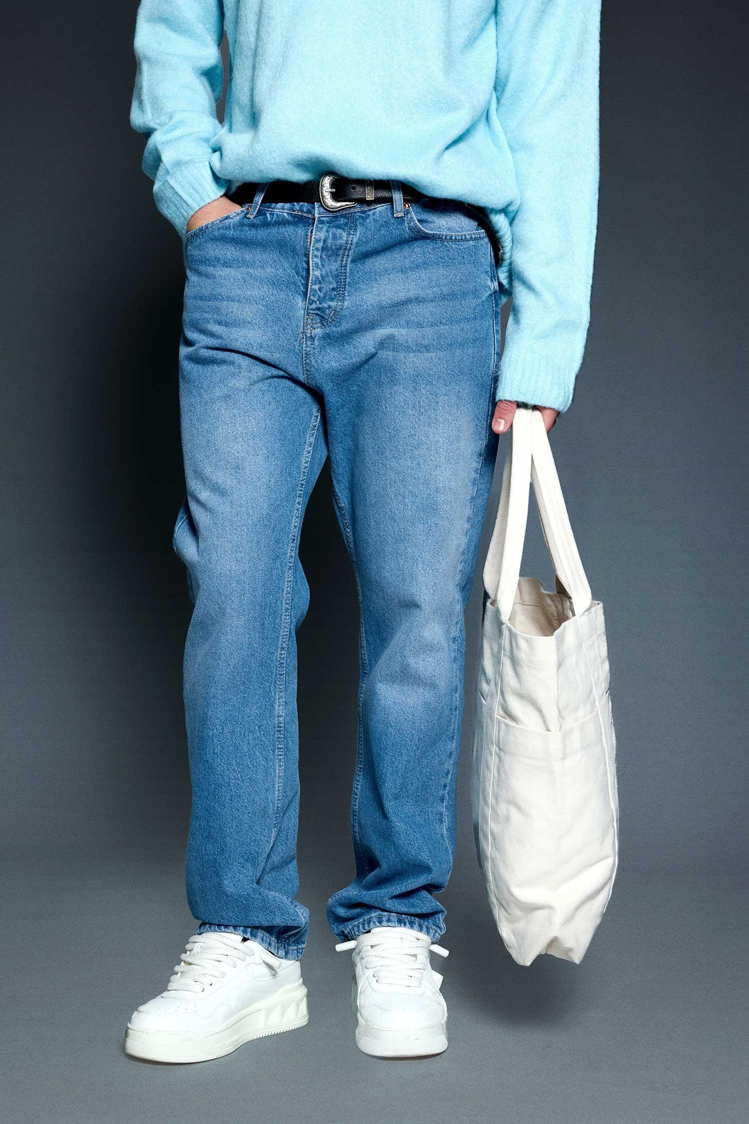 Erkek Baggy Fit Jean Mavi