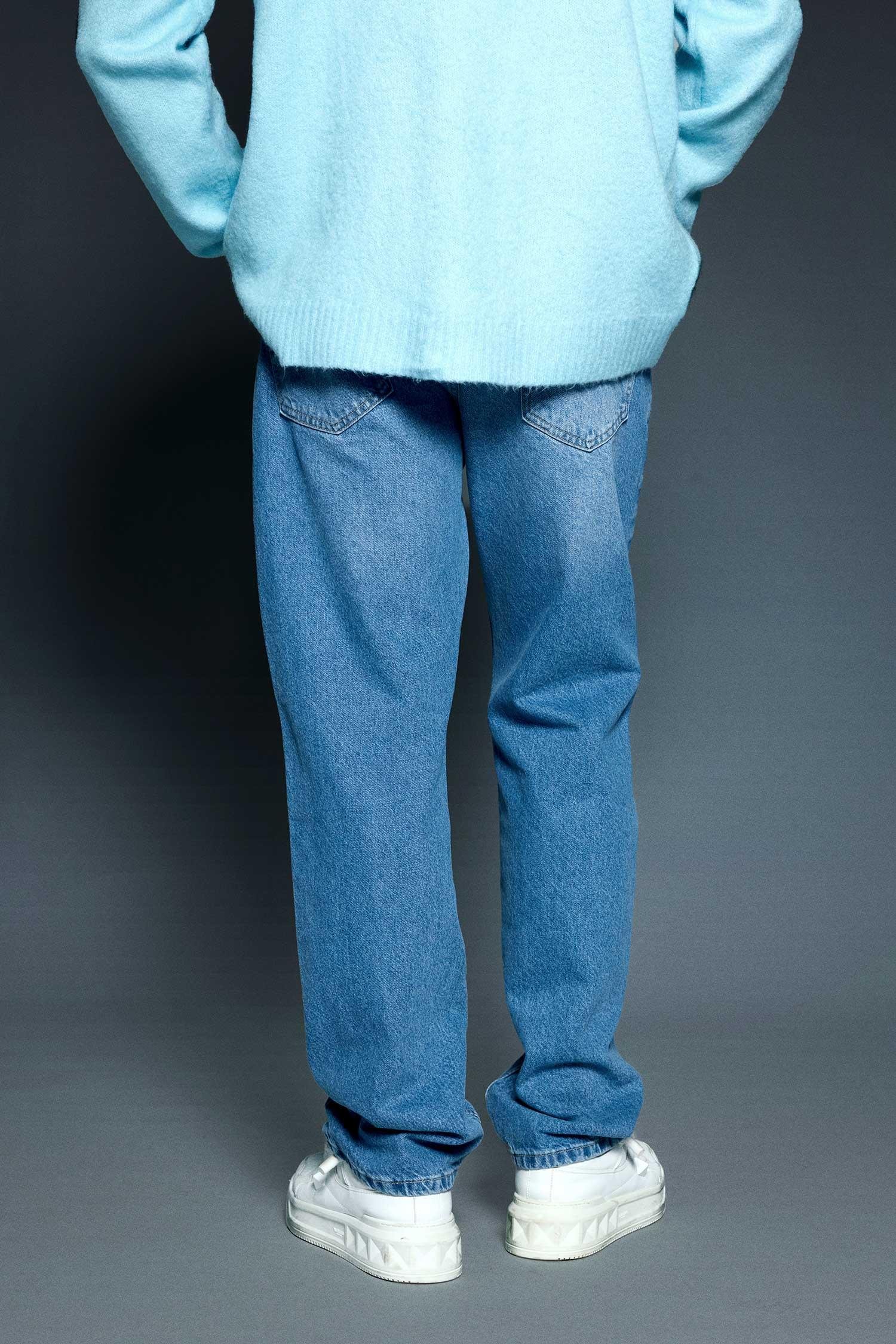 Erkek Baggy Fit Jean Mavi