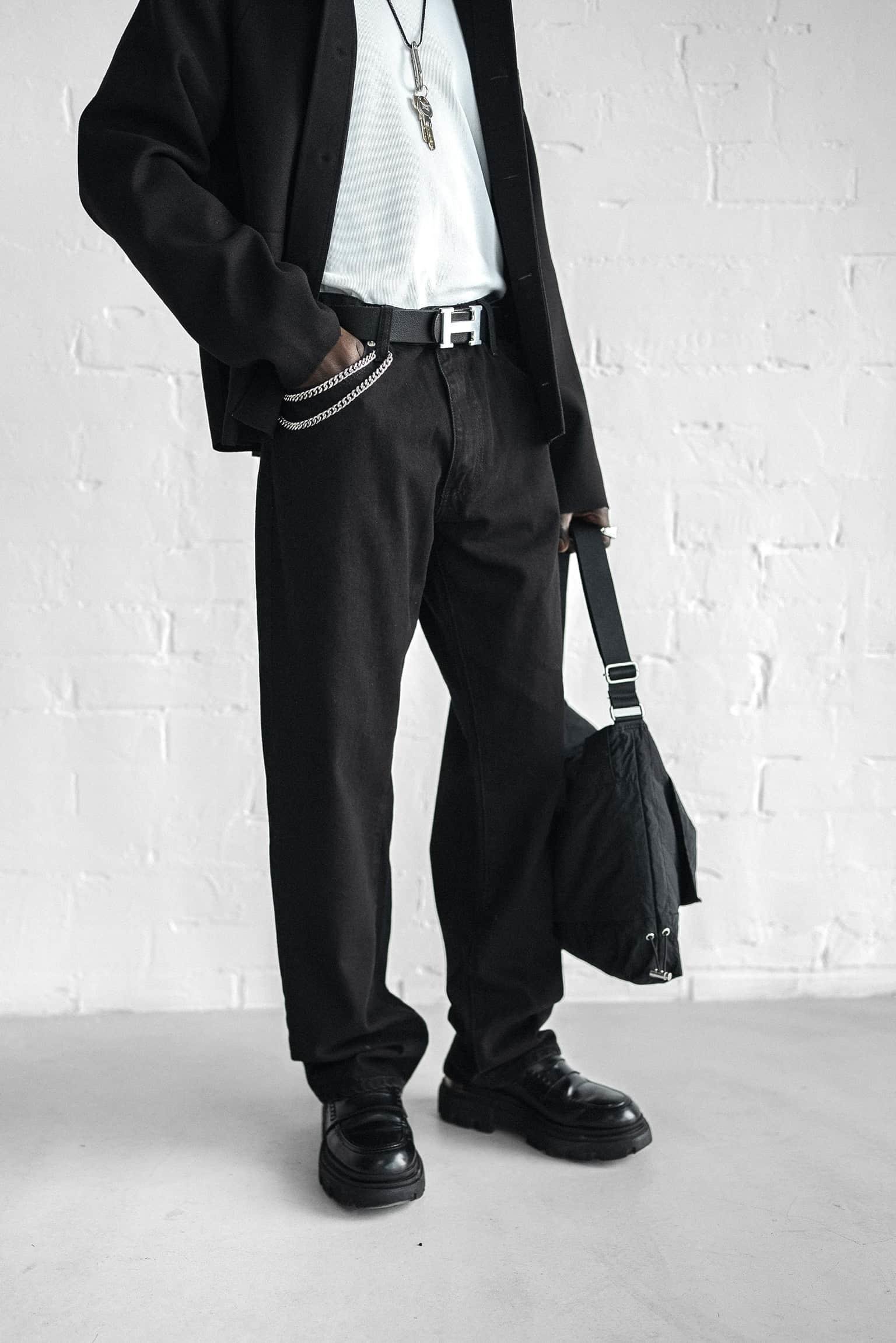 Erkek Baggy Fit Jean Siyah