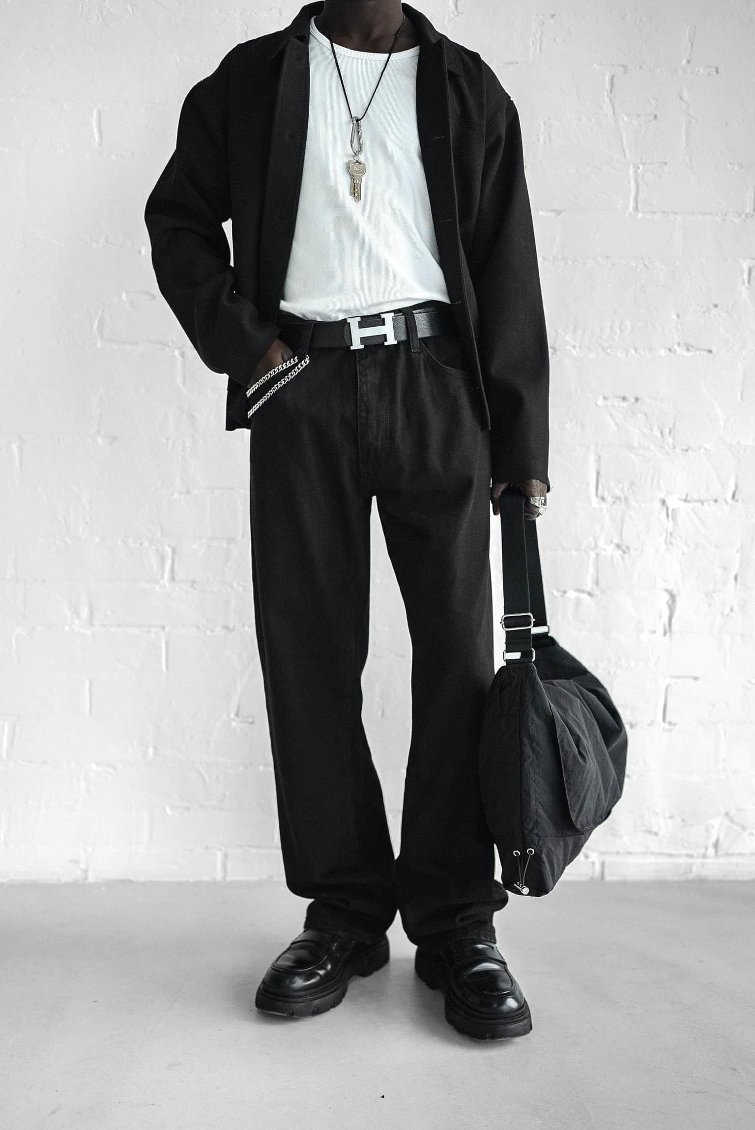 Erkek Baggy Fit Jean Siyah