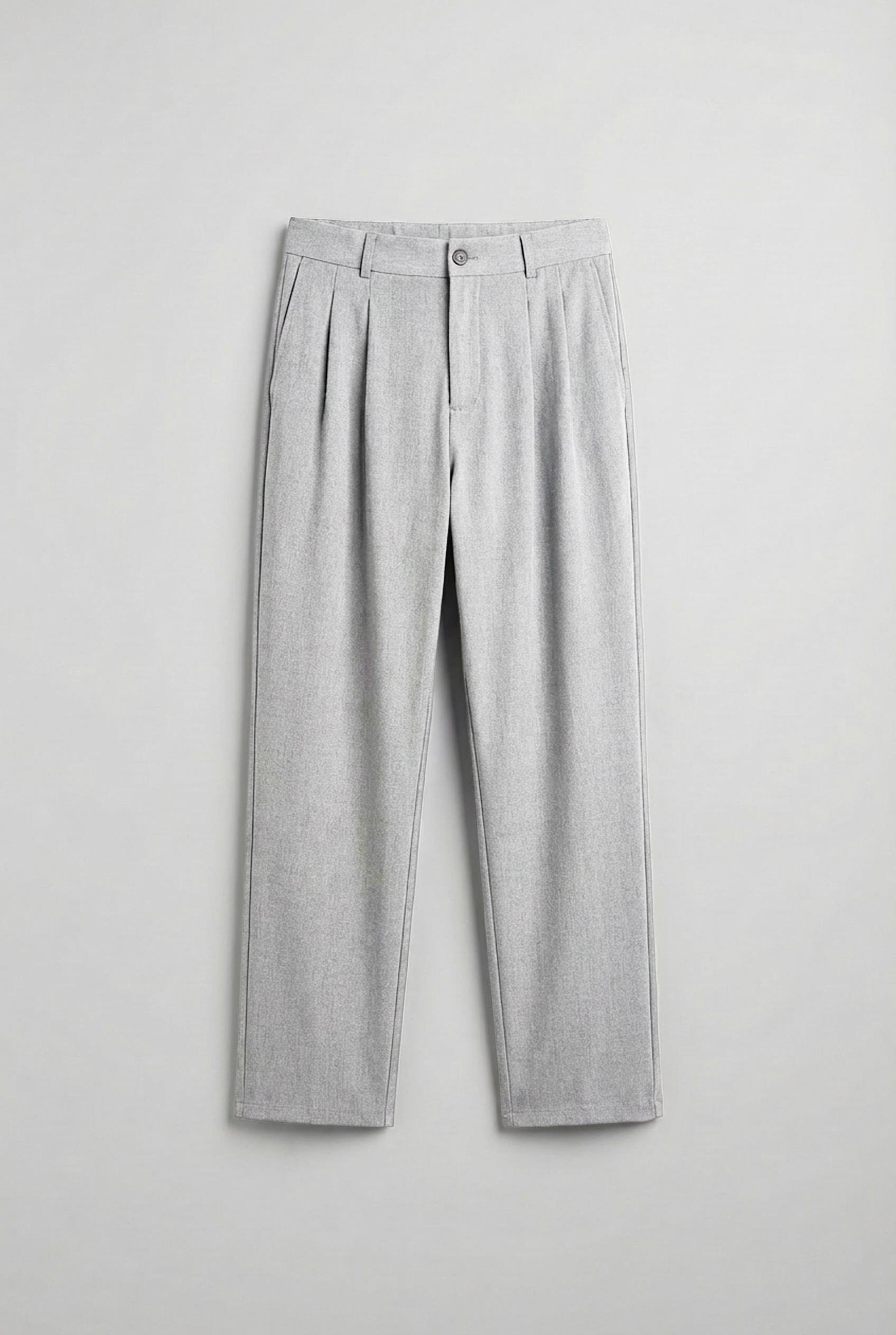 Erkek Baggy Fit Kumaş Pantolon Gri