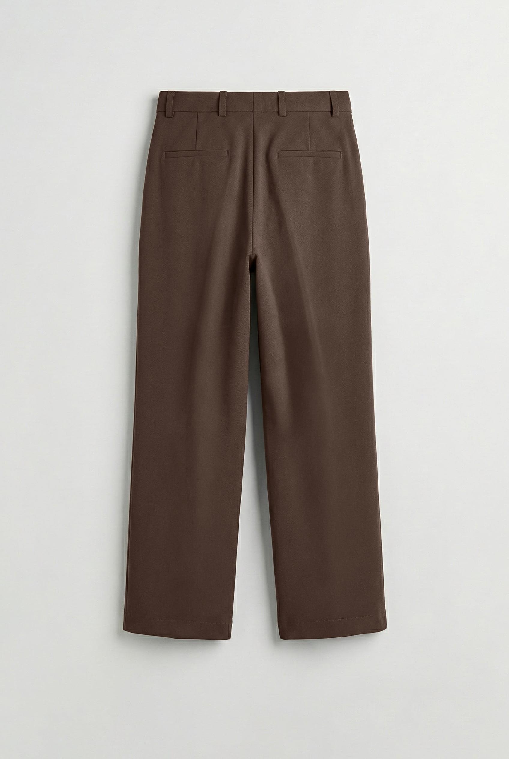 Erkek Baggy Fit Kumaş Pantolon Kahve