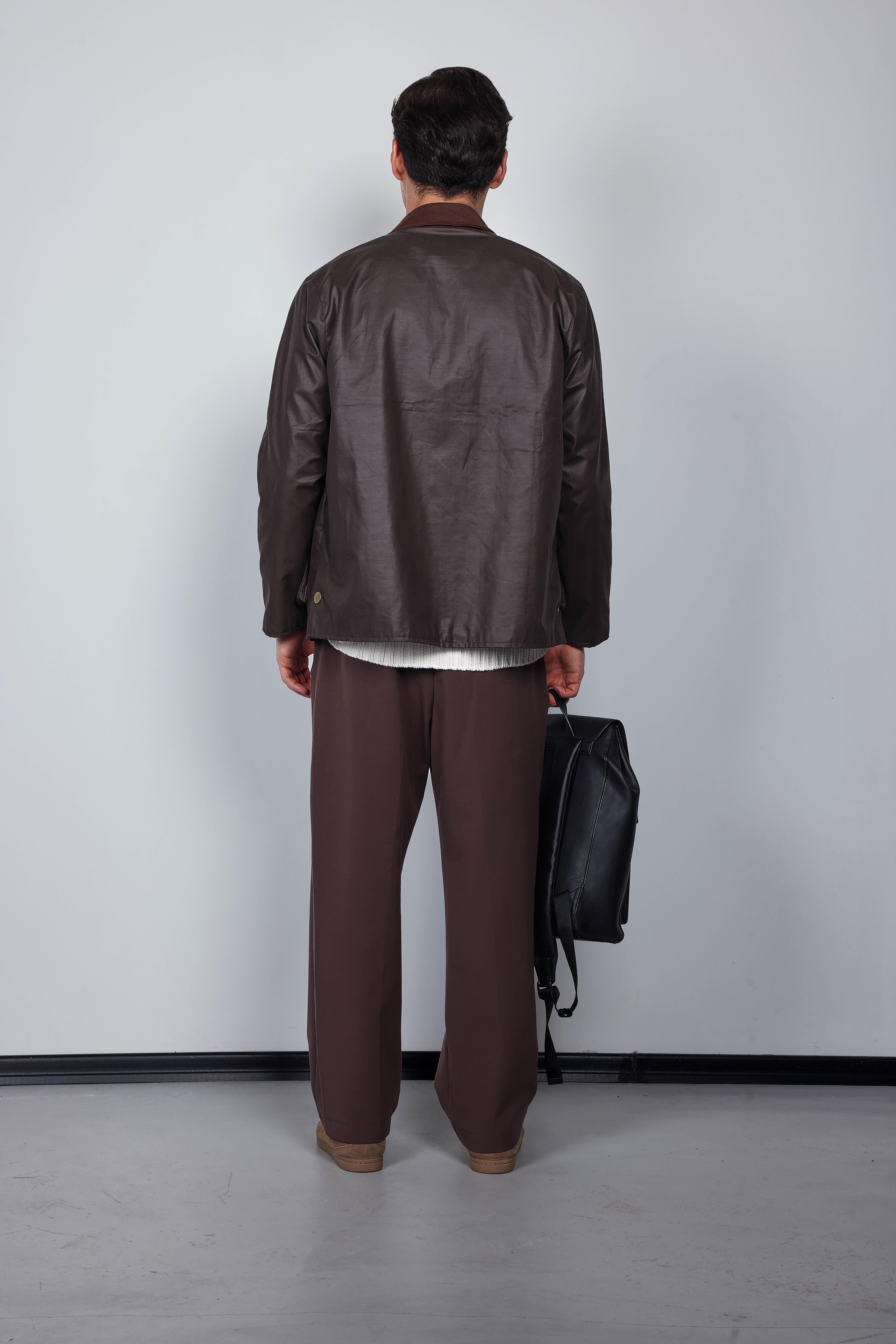 Erkek Baggy Fit Kumaş Pantolon Kahve