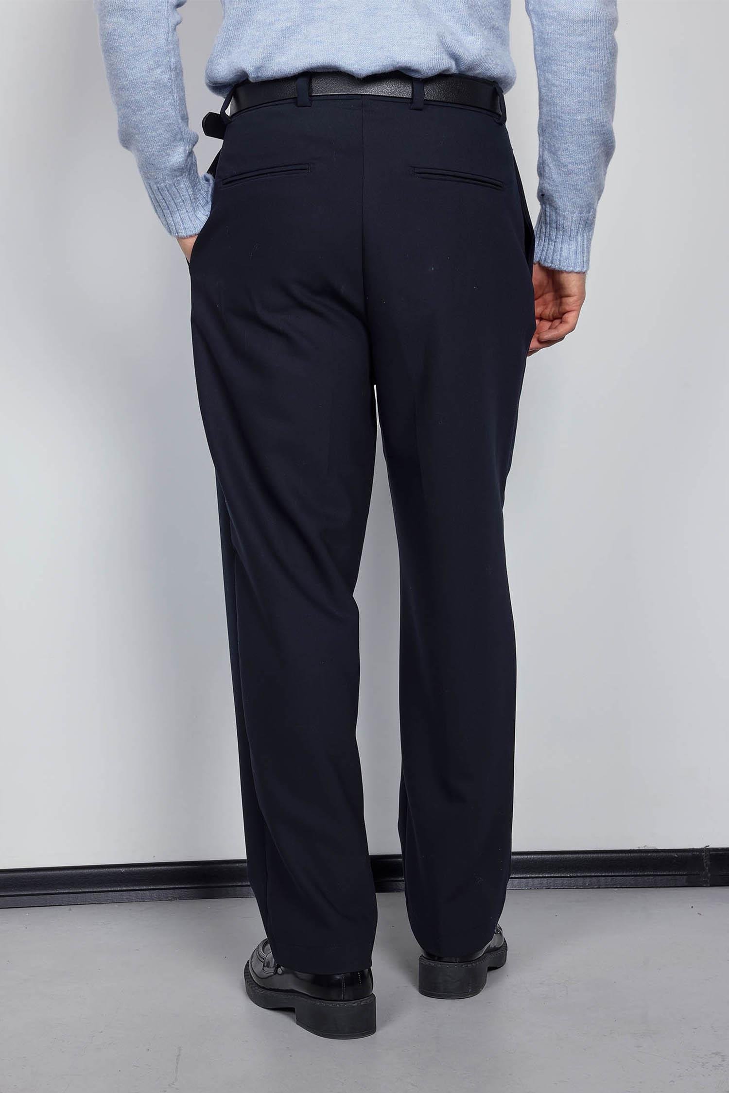 Erkek Baggy Fit Kumaş Pantolon Lacivert