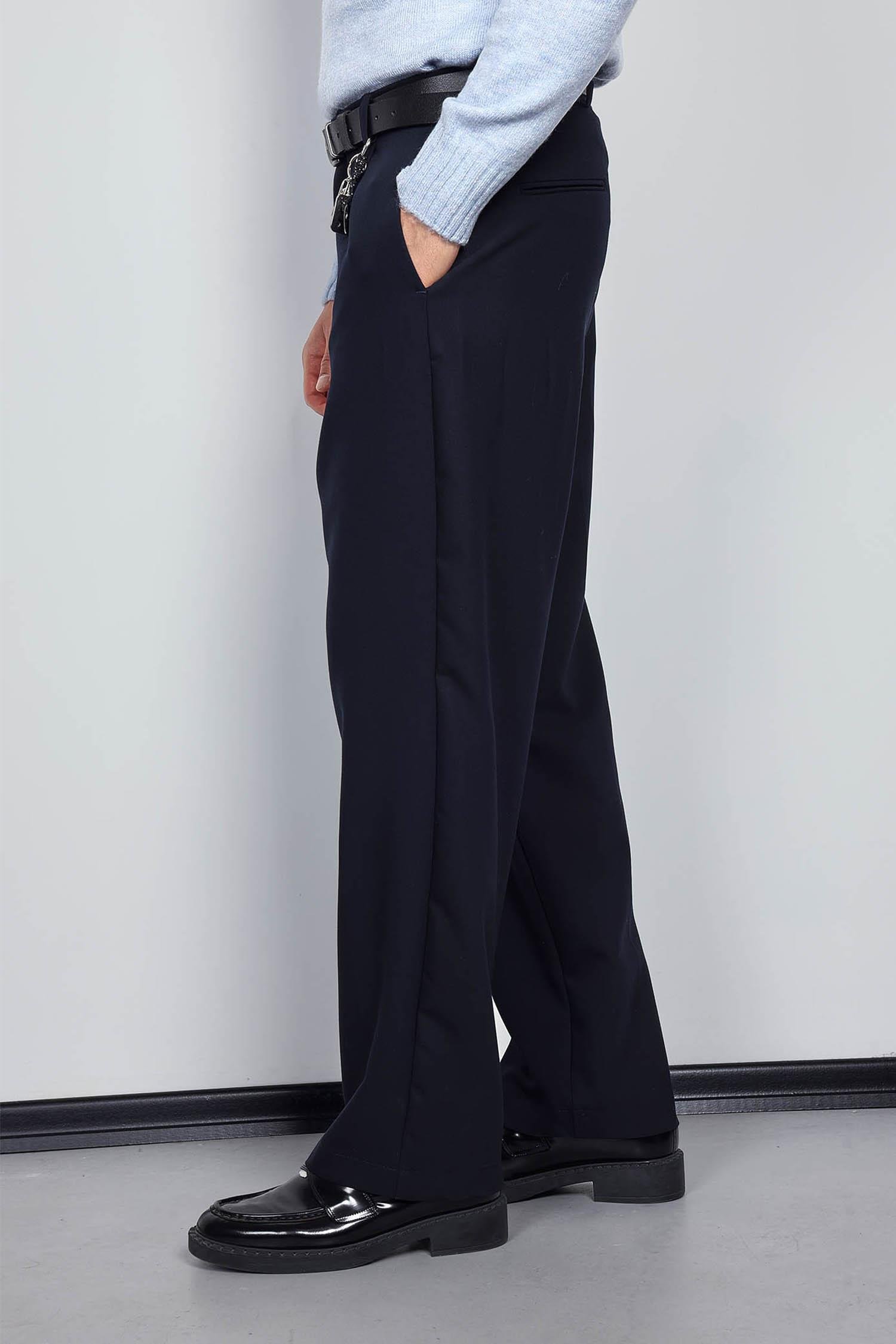 Erkek Baggy Fit Kumaş Pantolon Lacivert