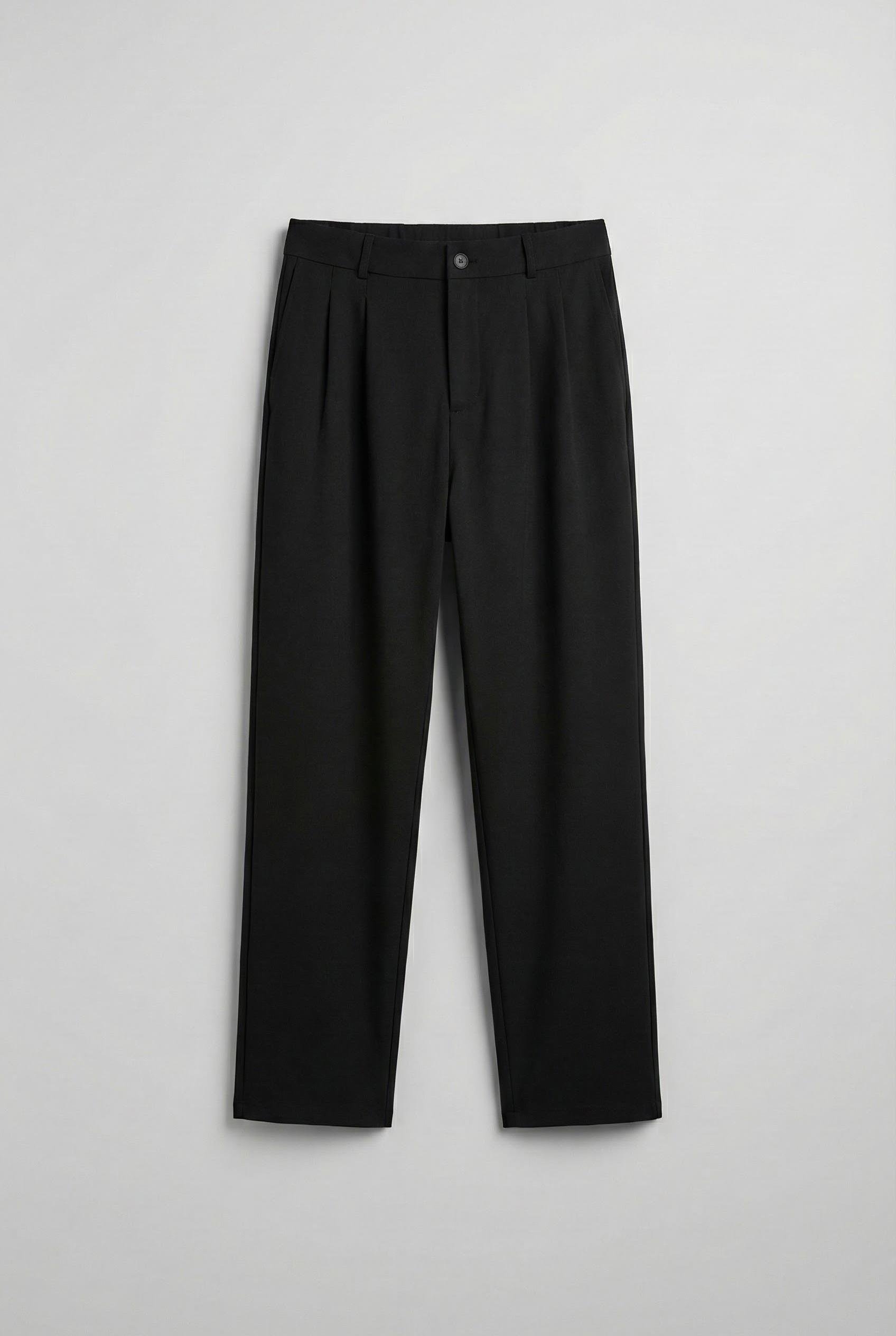 Erkek Baggy Fit Kumaş Pantolon Siyah