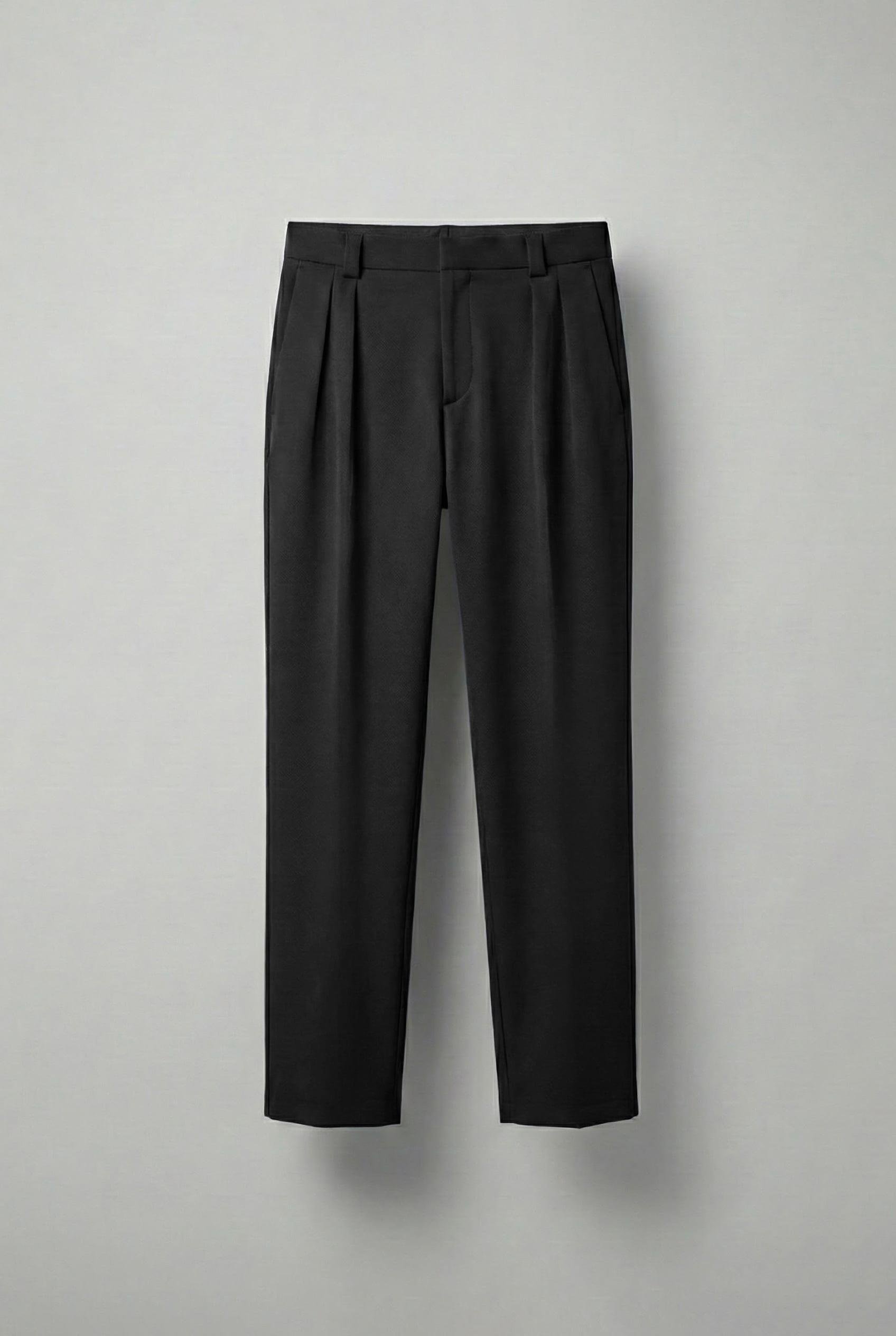 Erkek Baggy Fit Kumaş Pantolon Siyah