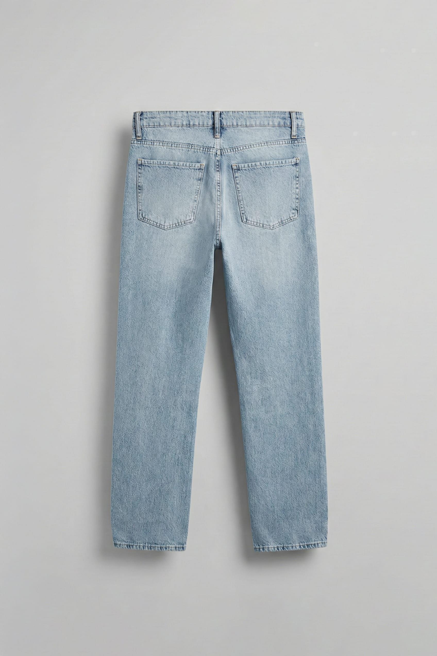 Erkek Baggy Fit Patchwork Hype Jean Pantolon Mavi