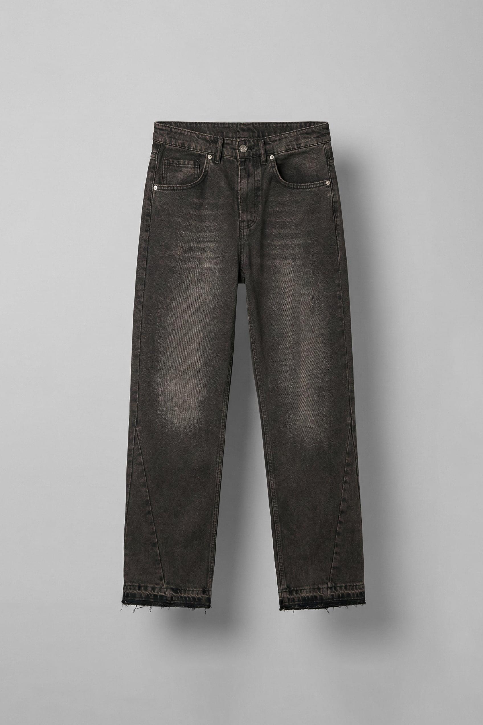 Erkek Baggy Fit Yıkamalı Jean Pantolon Kahverengi