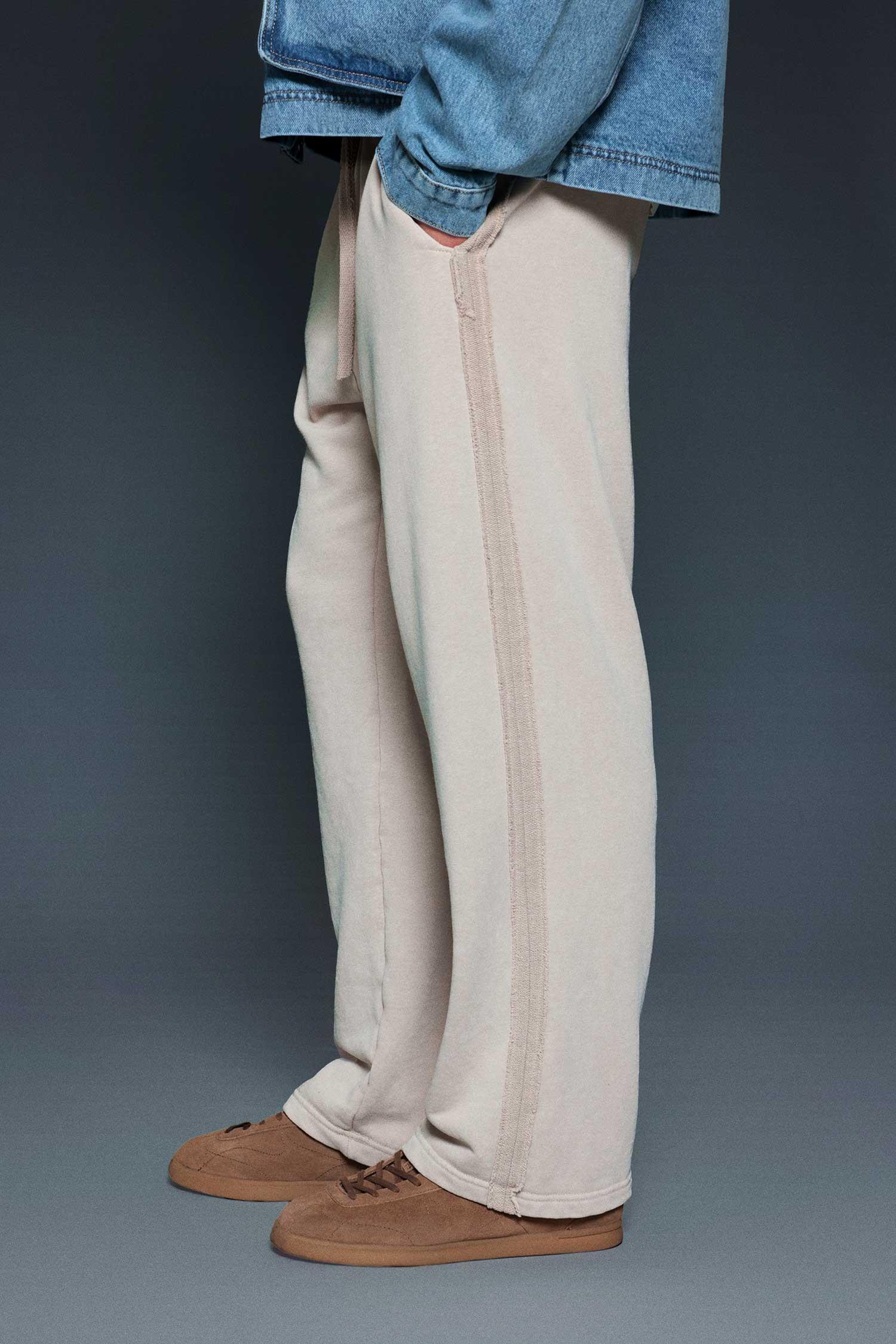 Erkek Baggy Fit Yıkamalı Jogger Pantolon Taş