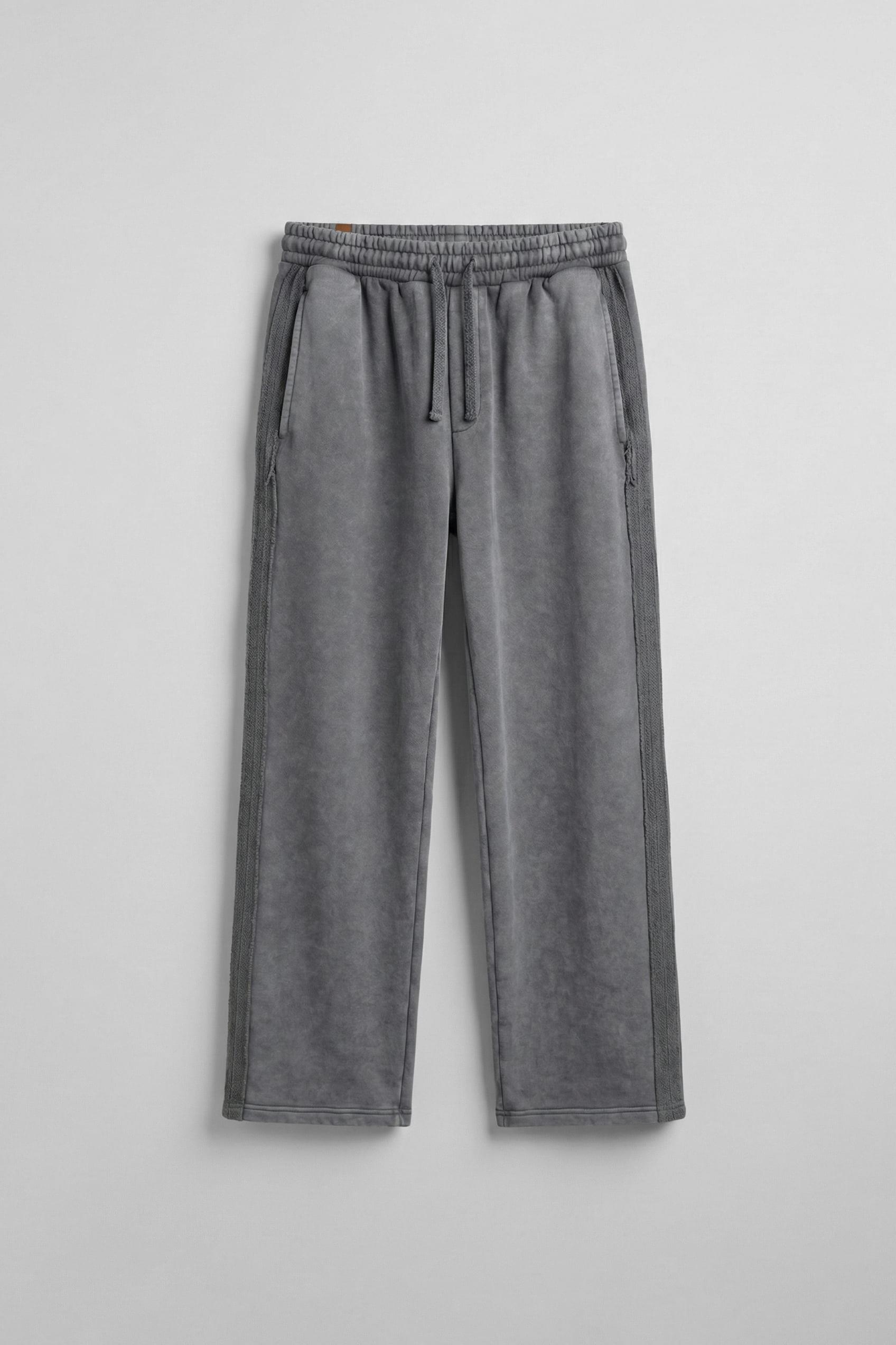 Erkek Baggy Fit Yıkamalı Jogger Pantolon Füme