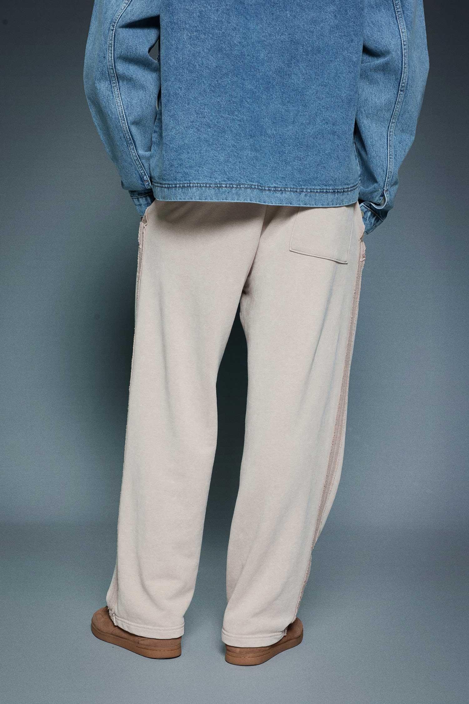 Erkek Baggy Fit Yıkamalı Jogger Pantolon Taş