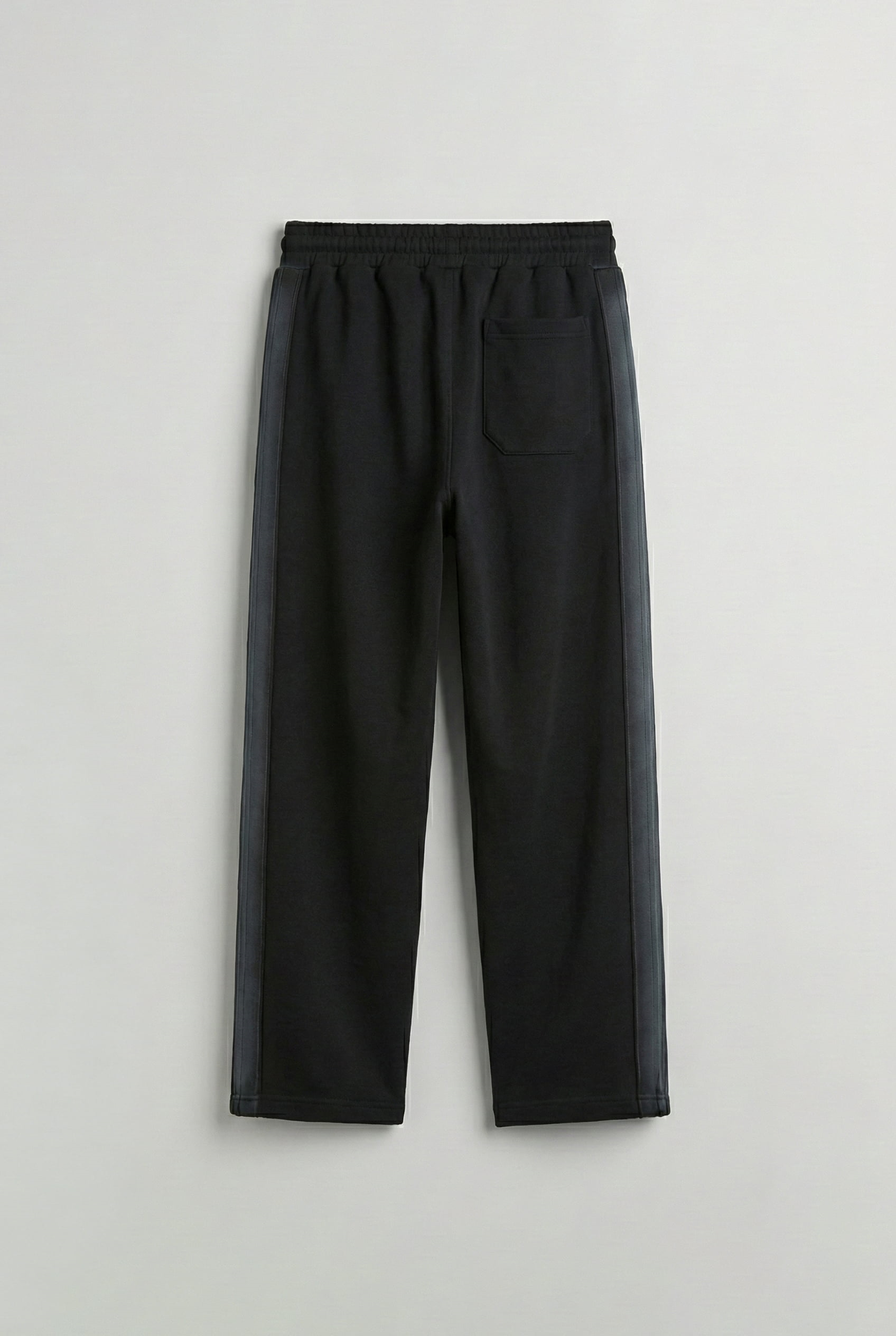 Erkek Baggy Sprey Efektli Yan Şerit Eşofman Altı Siyah