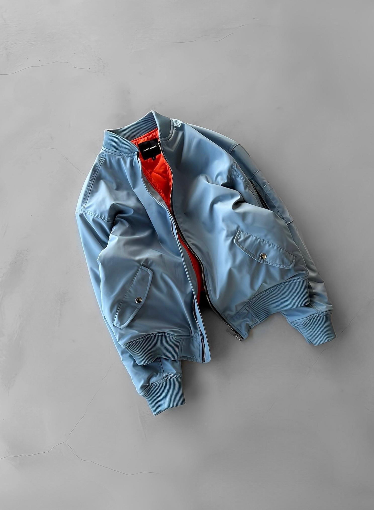 Erkek Basic Bomber Ceket Mavi