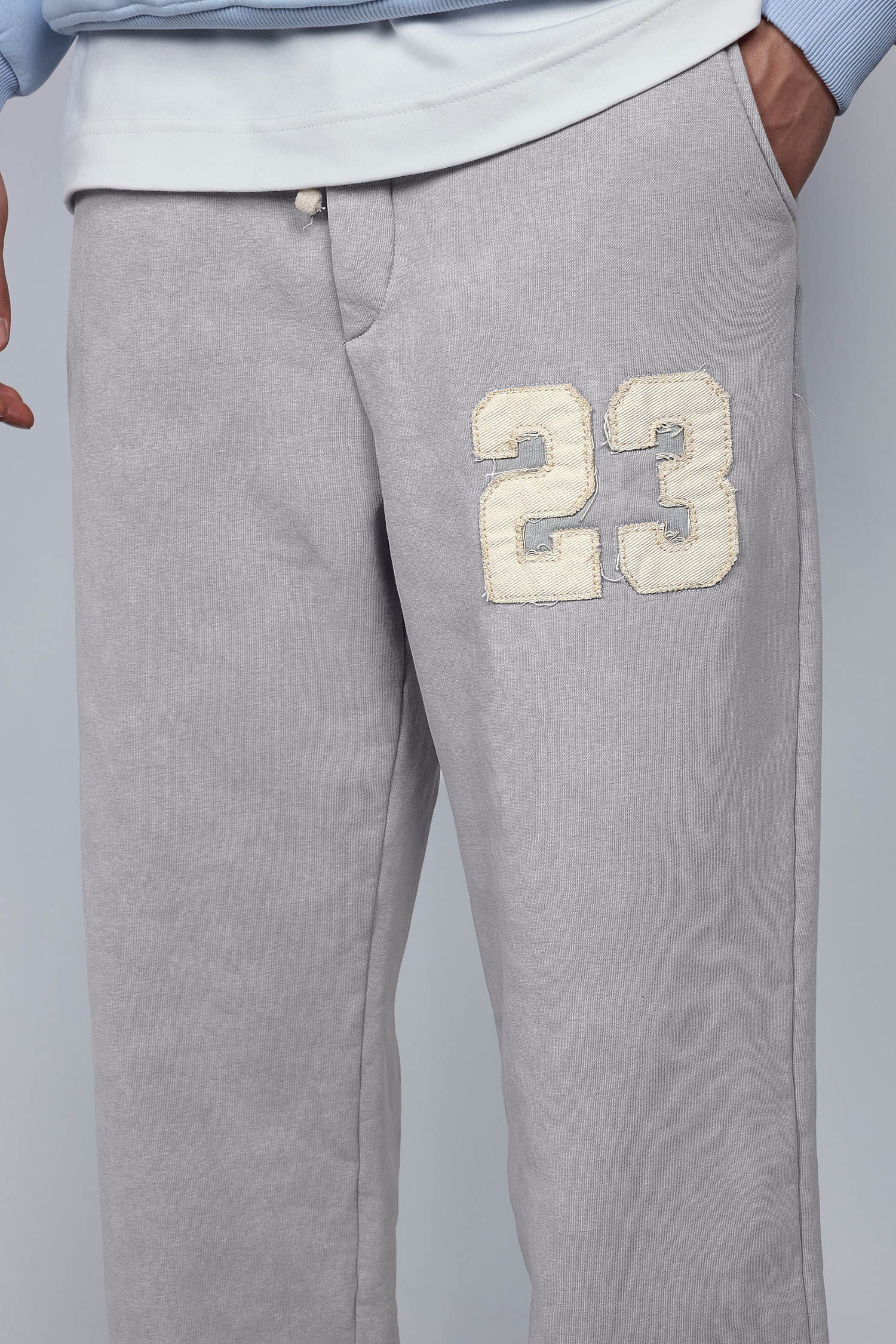 Erkek Baskılı Yıkamalı Baggy Fit Eşofman Gri