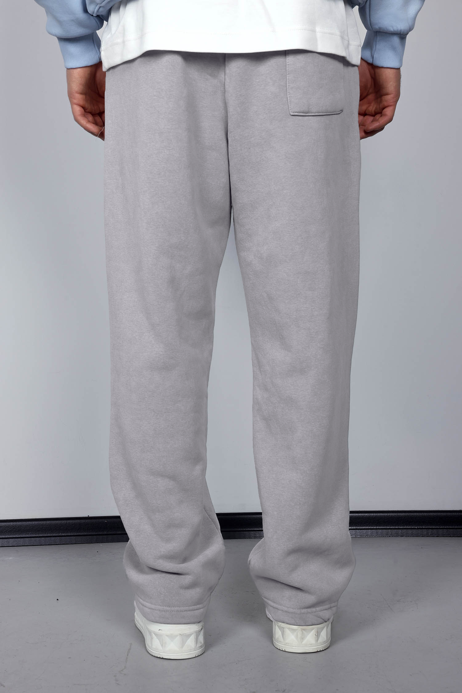 Erkek Baskılı Yıkamalı Baggy Fit Eşofman Gri