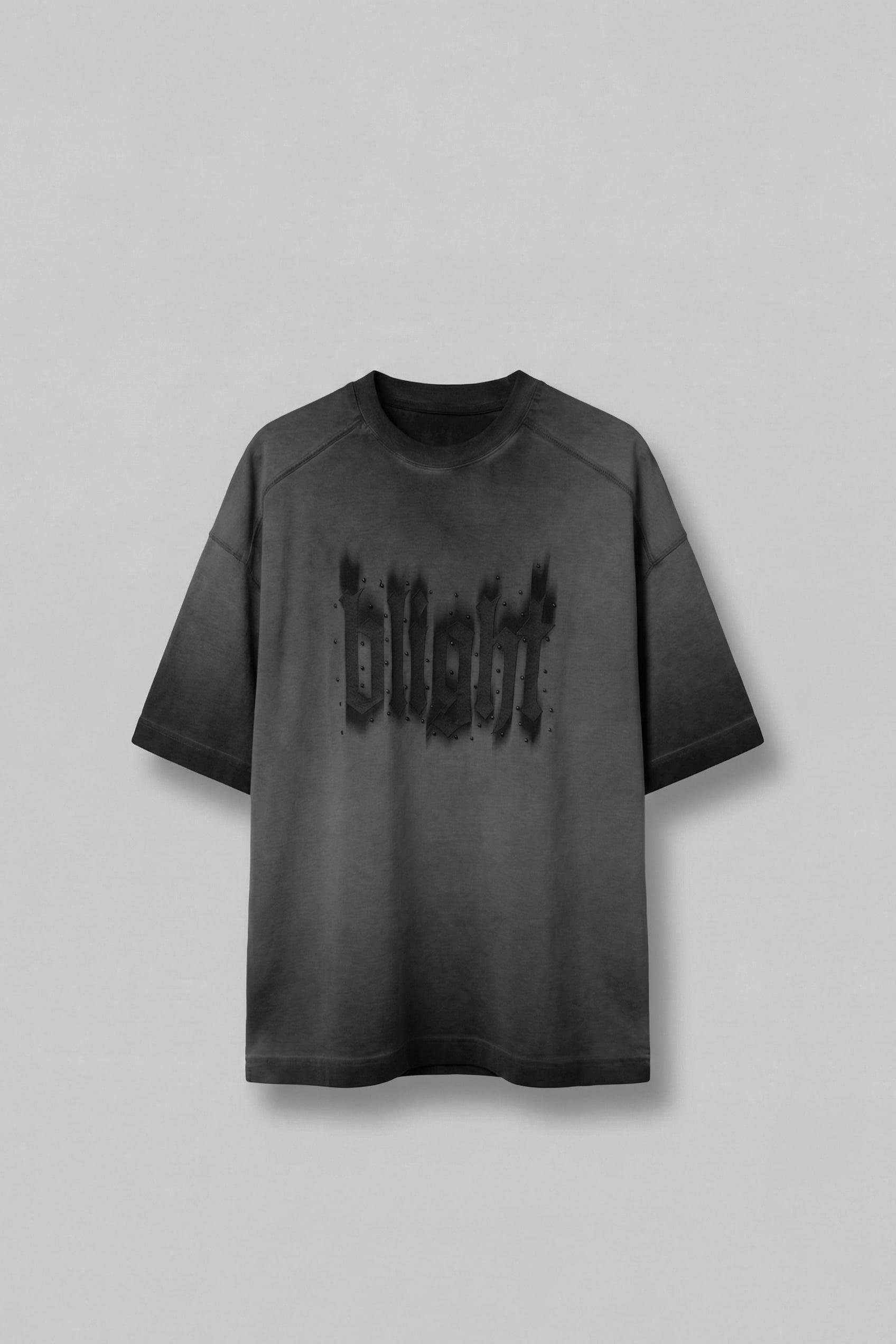 Erkek Baskılı Yıkamalı Oversize T-Shirt Siyah