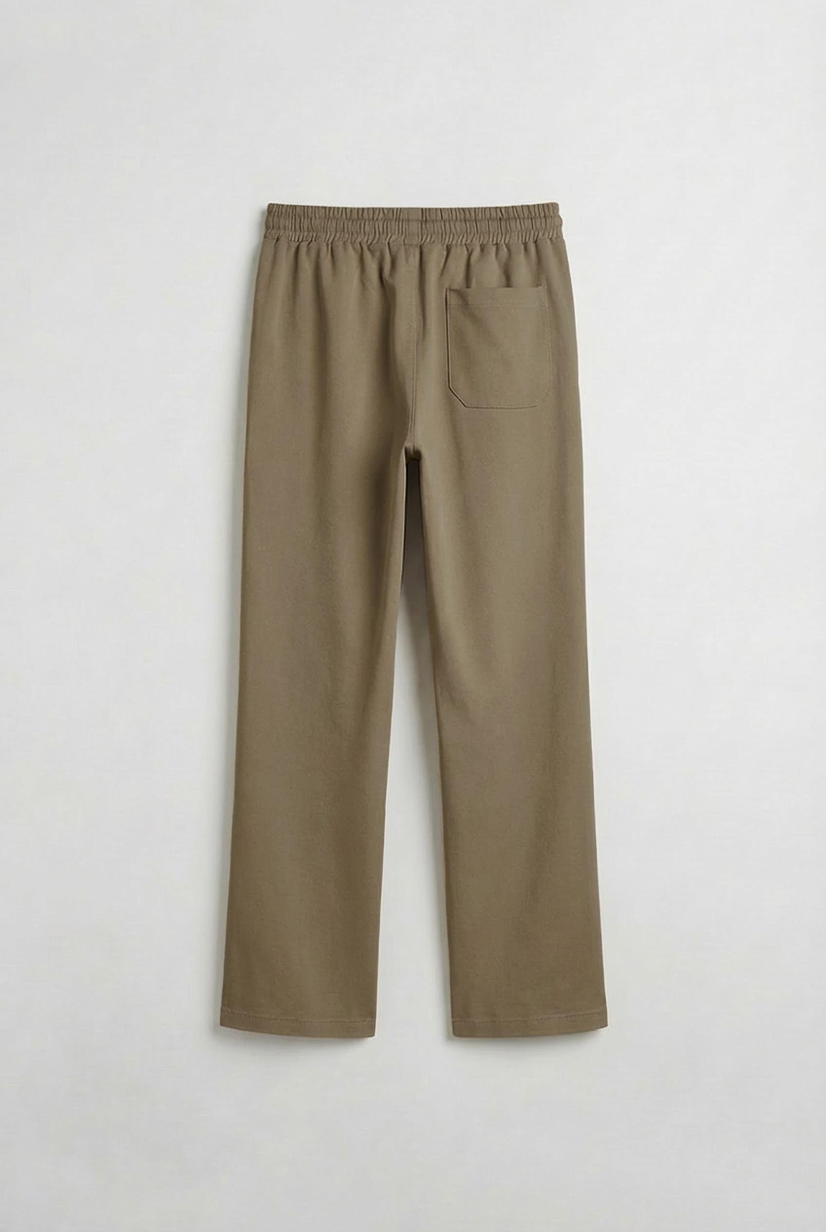 Erkek Beli Lastikli Baggy Pantolon Açık Kahve