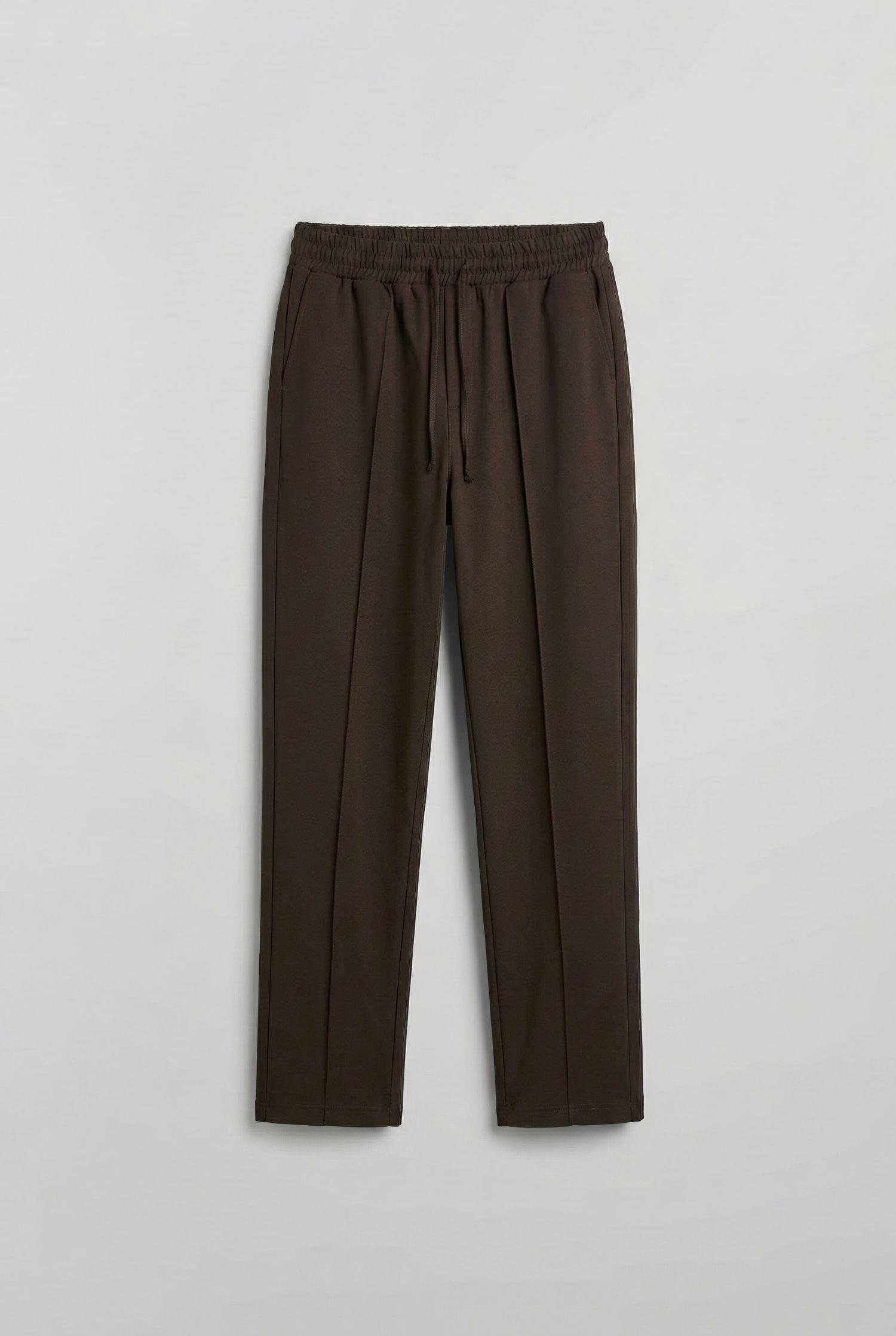 Erkek Beli Lastikli Baggy Pantolon Kahve