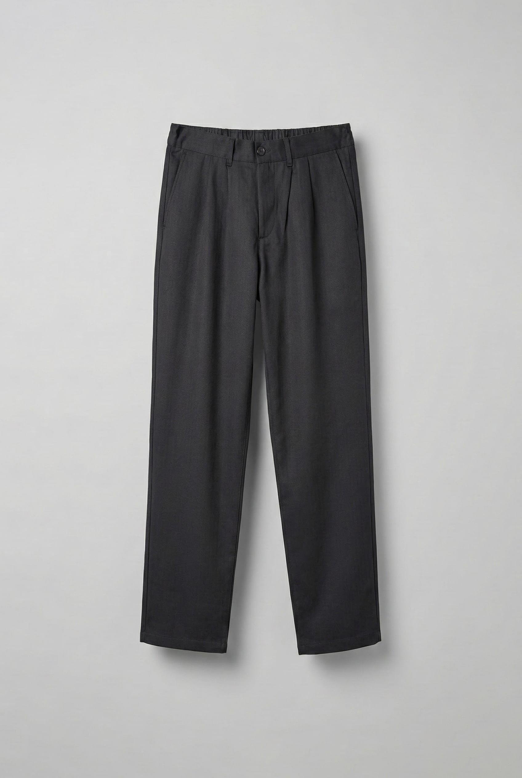 Erkek Beli Lastikli Desenli Baggy Pantolon Siyah