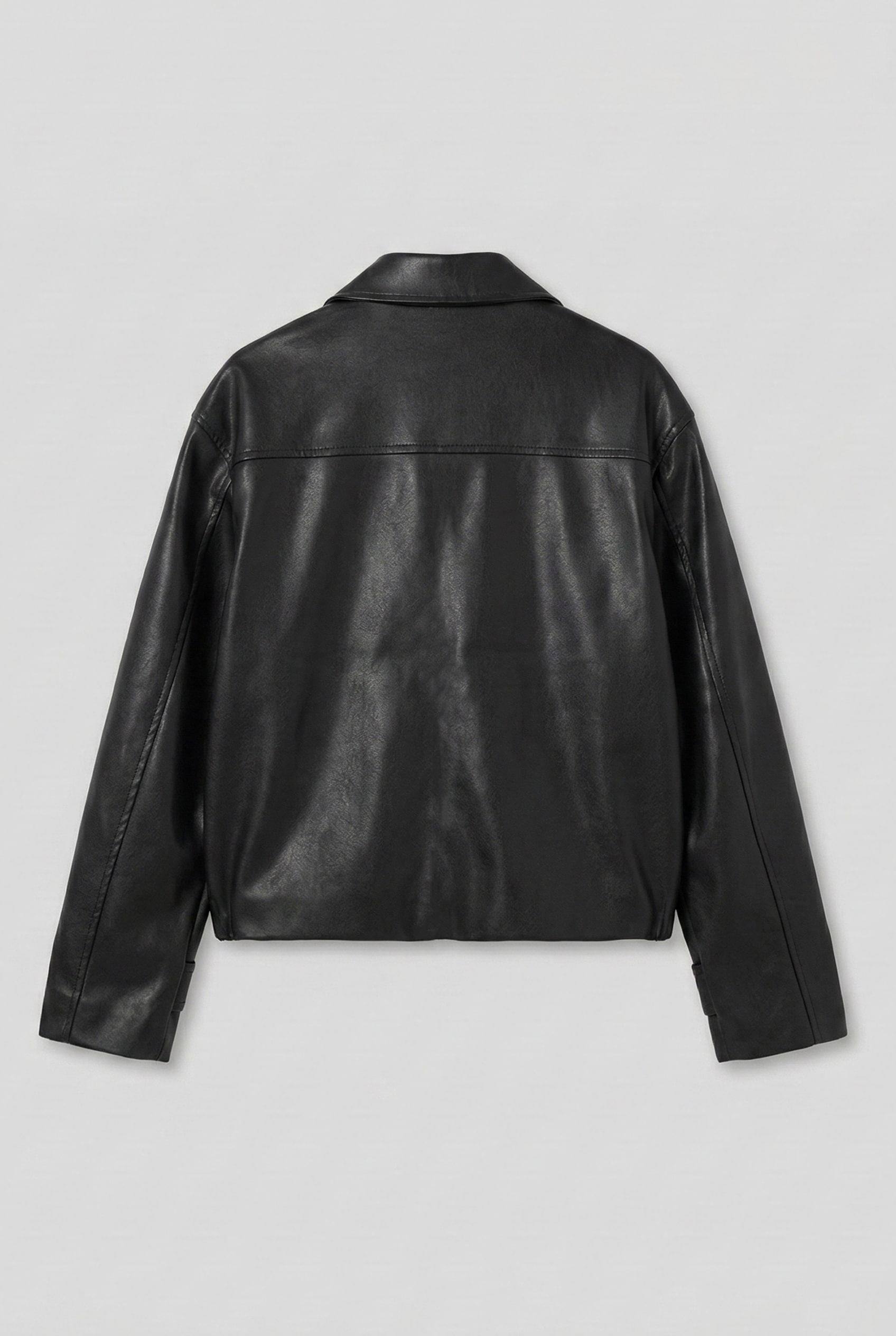 Erkek Boxy Fit Geniş Kesim Premium Deri Ceket Siyah