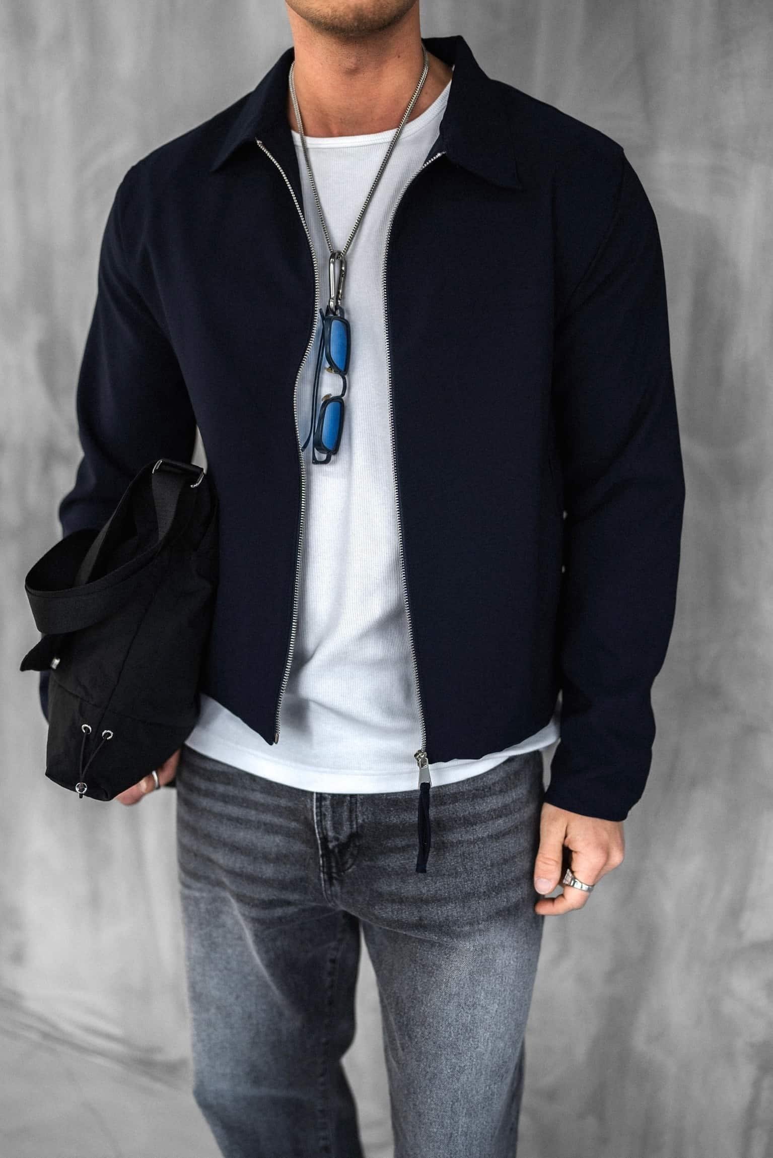 Erkek Boxy Fit Rahat Ceket Lacivert