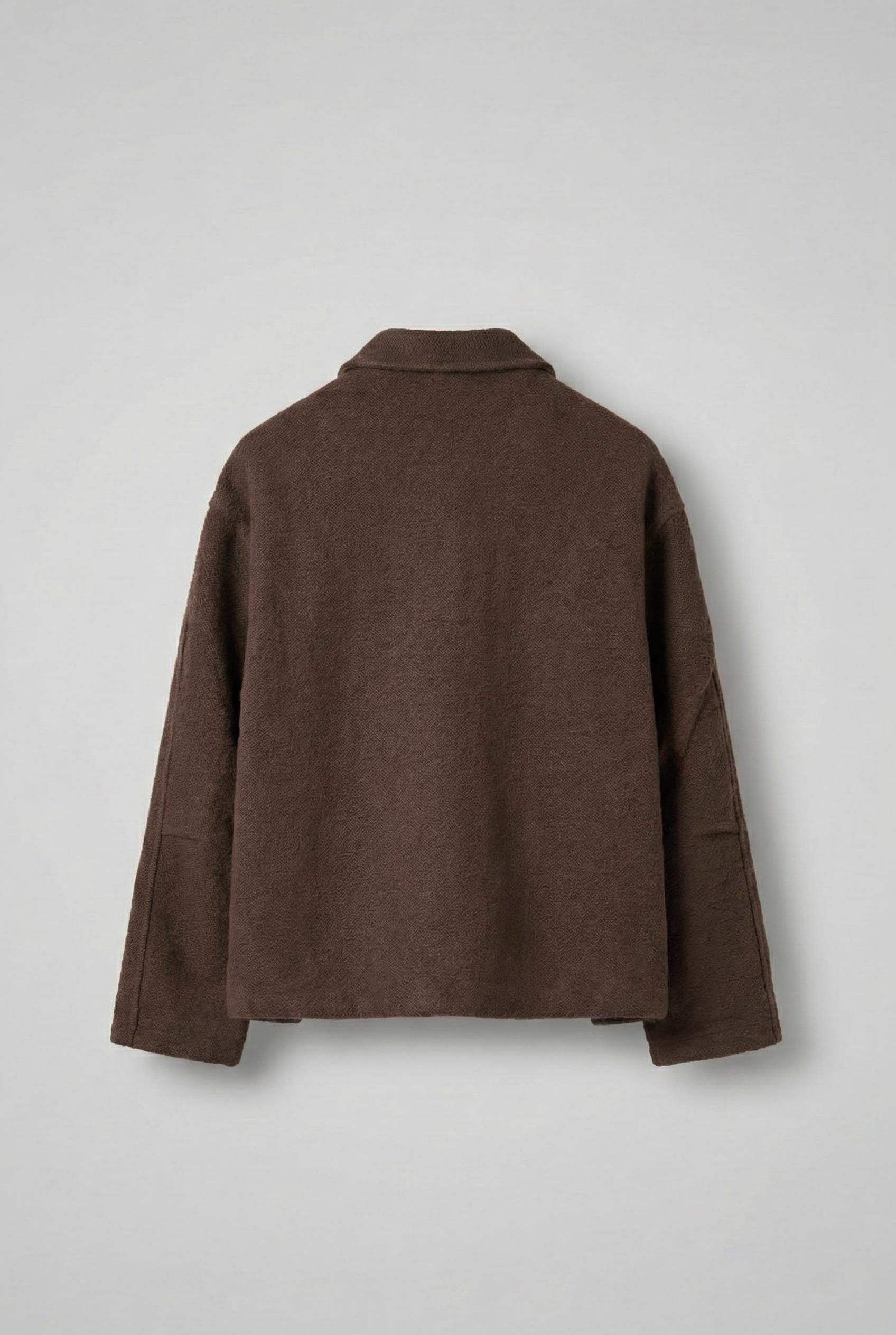 Erkek Boxy Fit Rahat Kesim Desenli Ceket Kahverengi